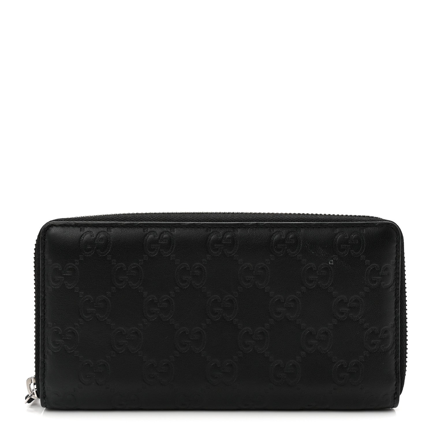 Guccissima Signature Zip Around Wallet Black