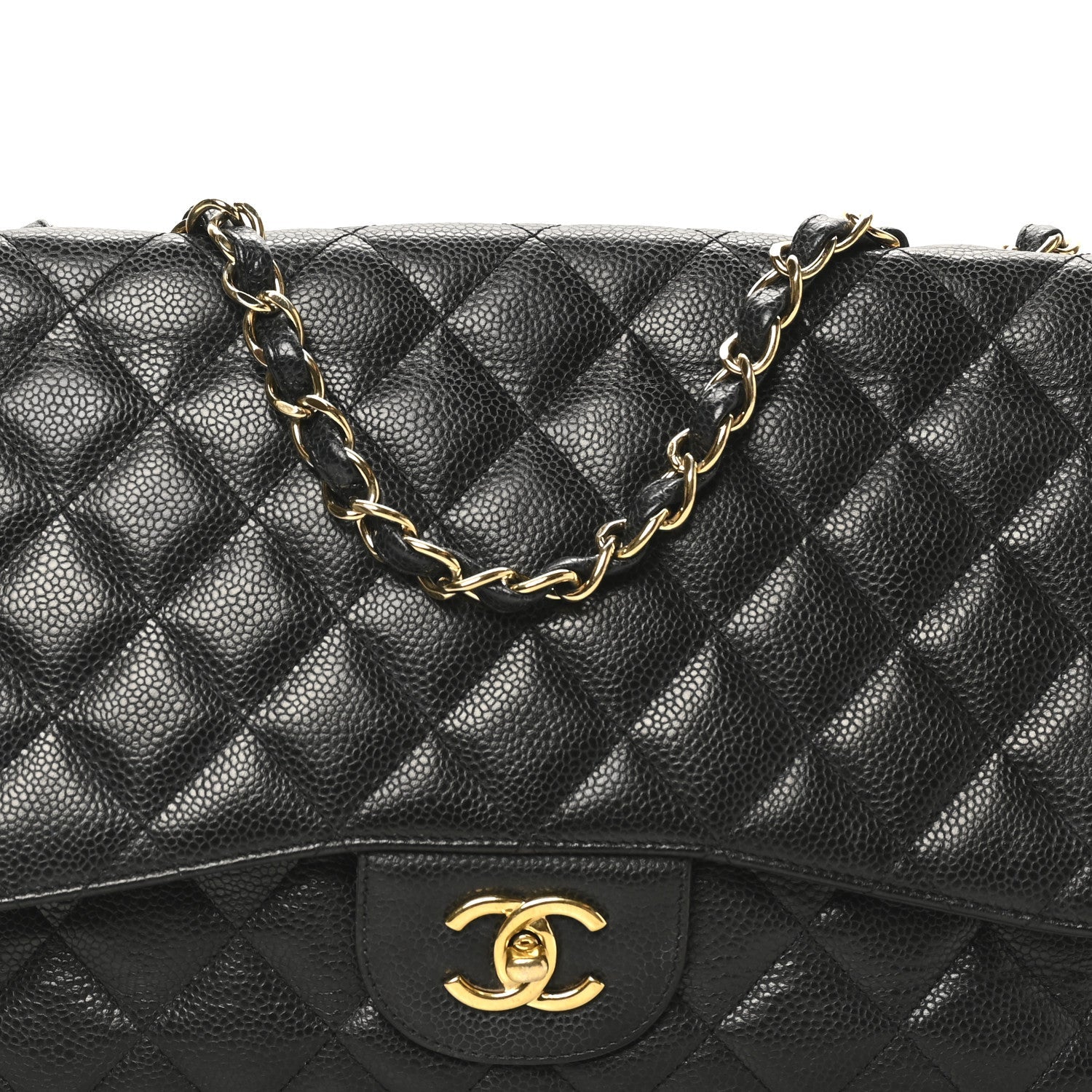Caviar Quilted Jumbo Single Flap Black