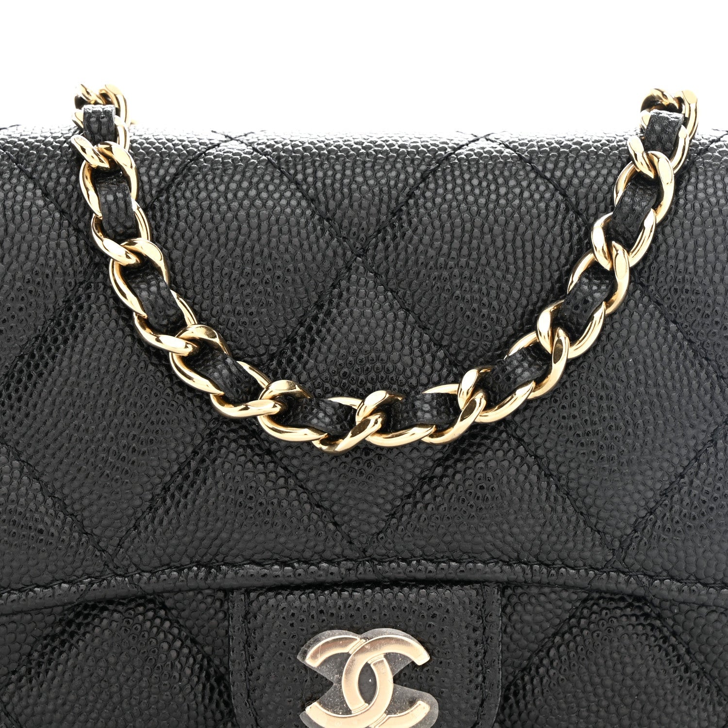 Caviar Quilted Mini Chain Bag Black