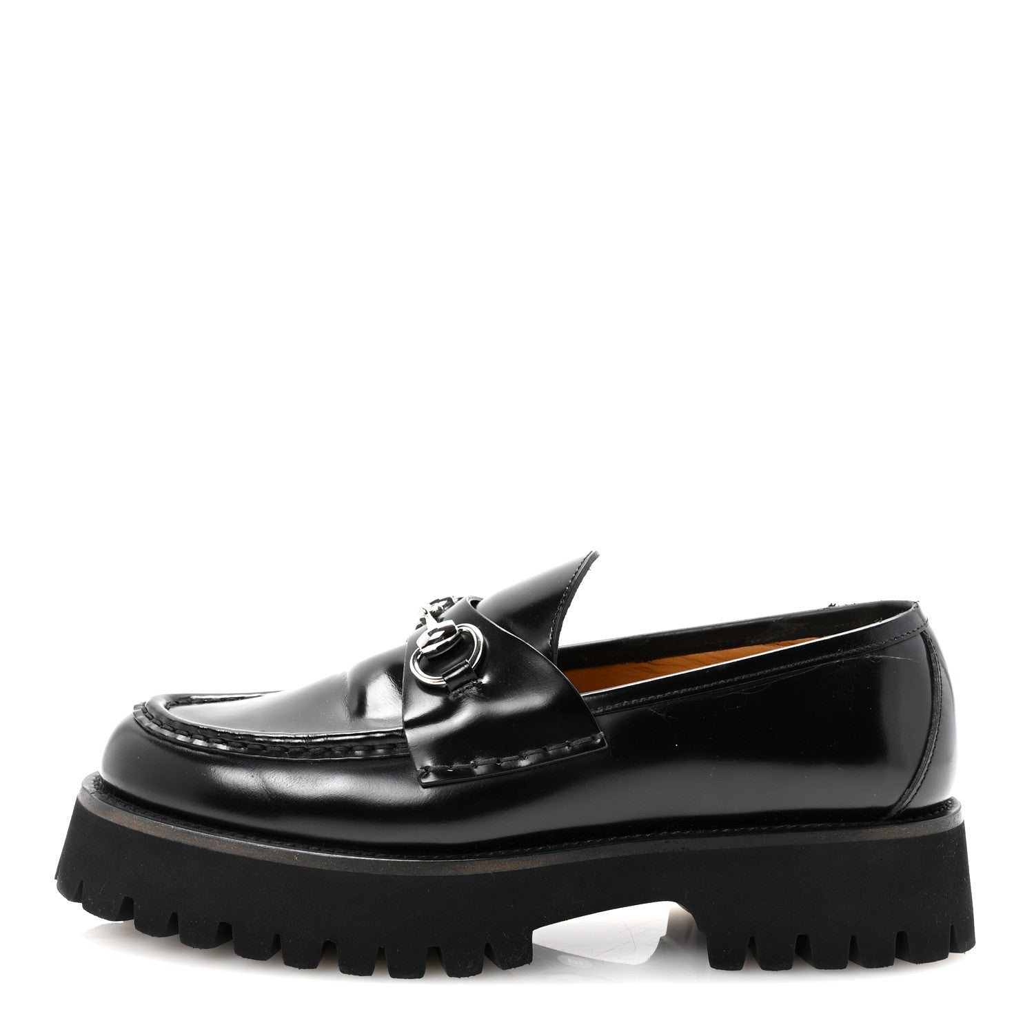 Cordovan Lux Womens Horsebit 45mm Platform Loafers 39 Black