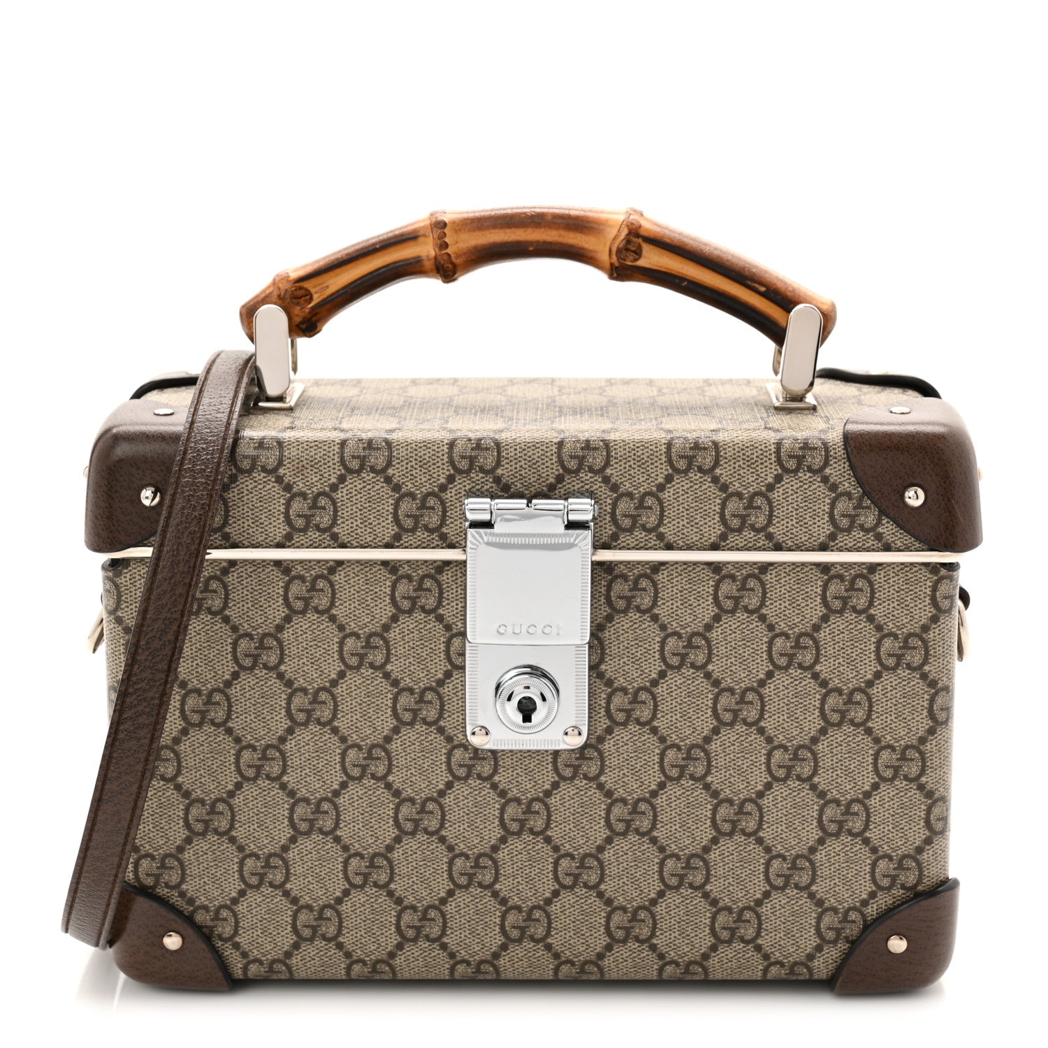 GG Supreme Monogram Globe-Trotter Beauty Case Brown