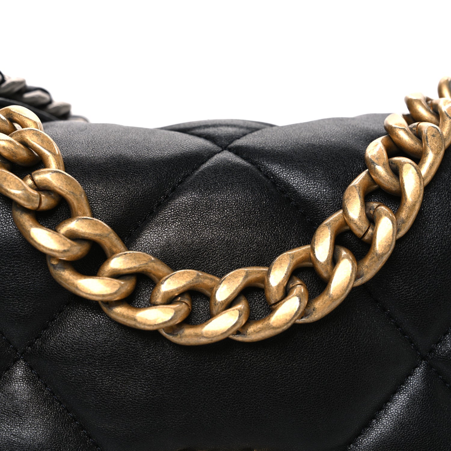 Lambskin Quilted Medium Chanel 19 Flap Black