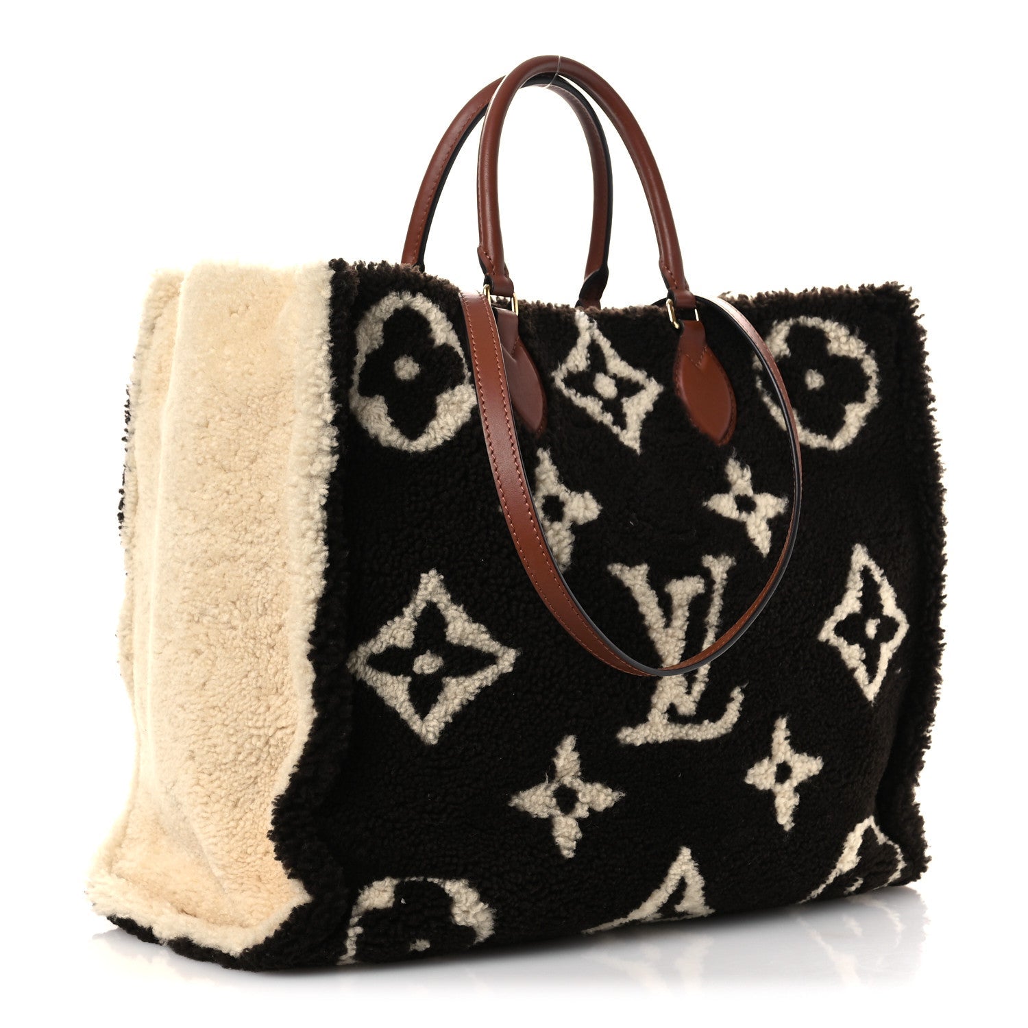 Shearling Monogram Giant Teddy Onthego GM Black White