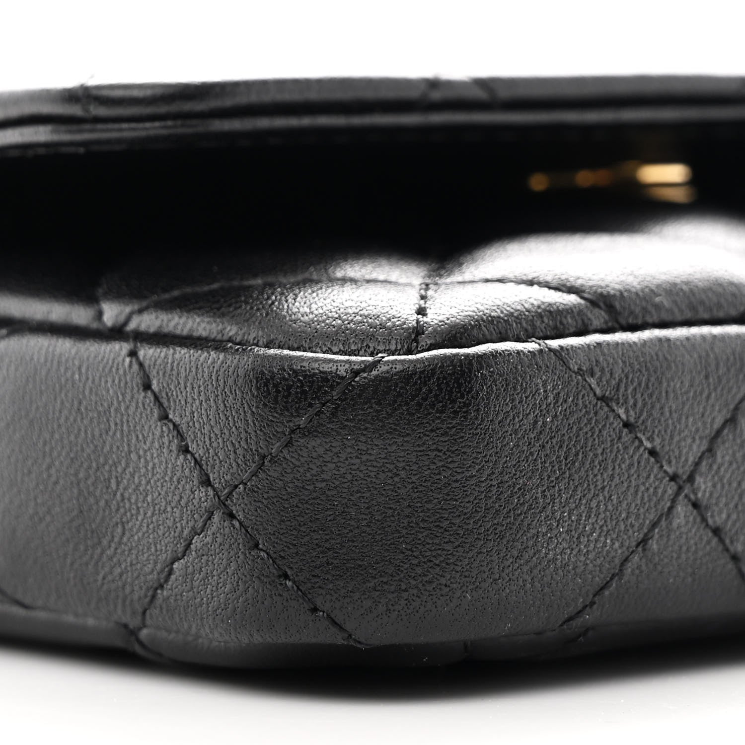 Lambskin Enamel Quilted Coco Hearts Clutch With Chain Black