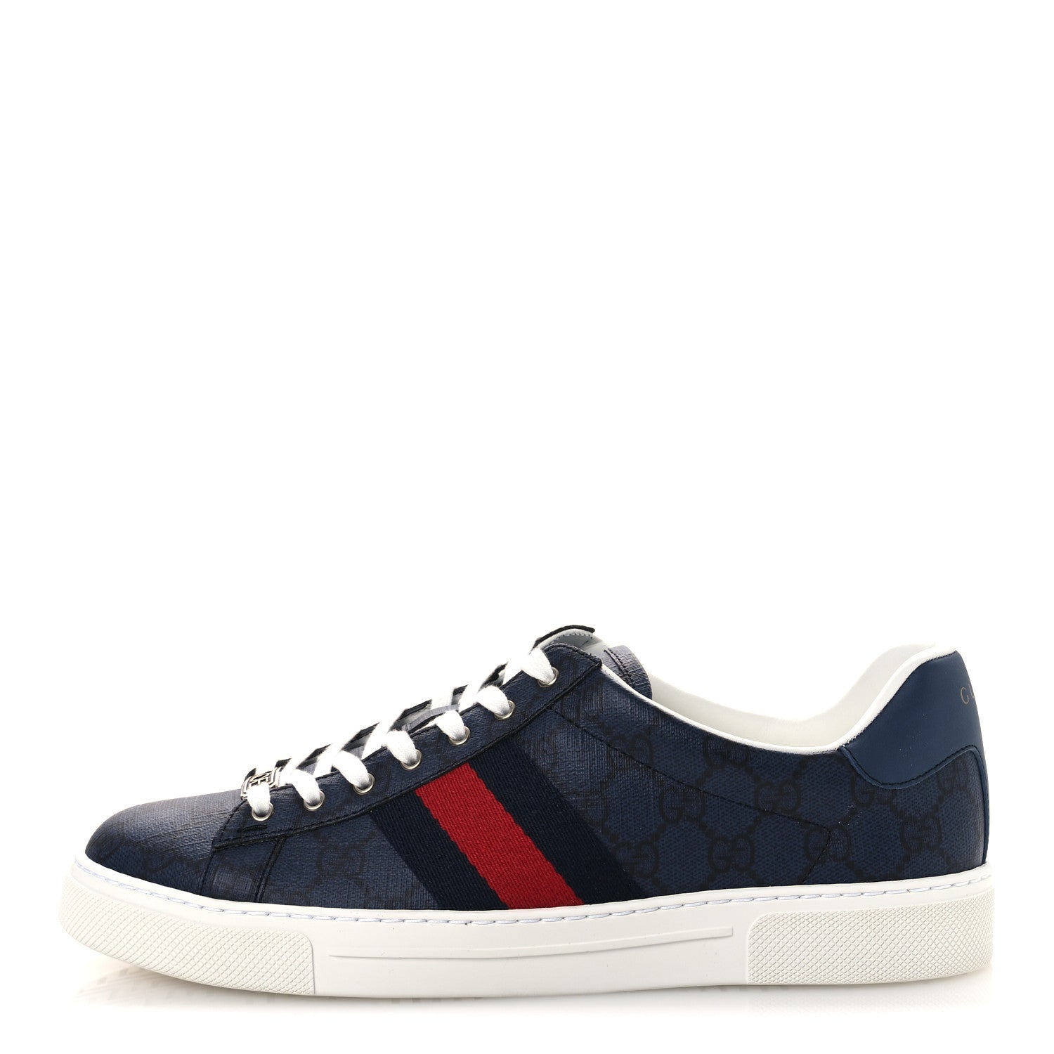 GG Supreme Monogram Web Mens New Ace Sneakers 8.5 Dark Blue