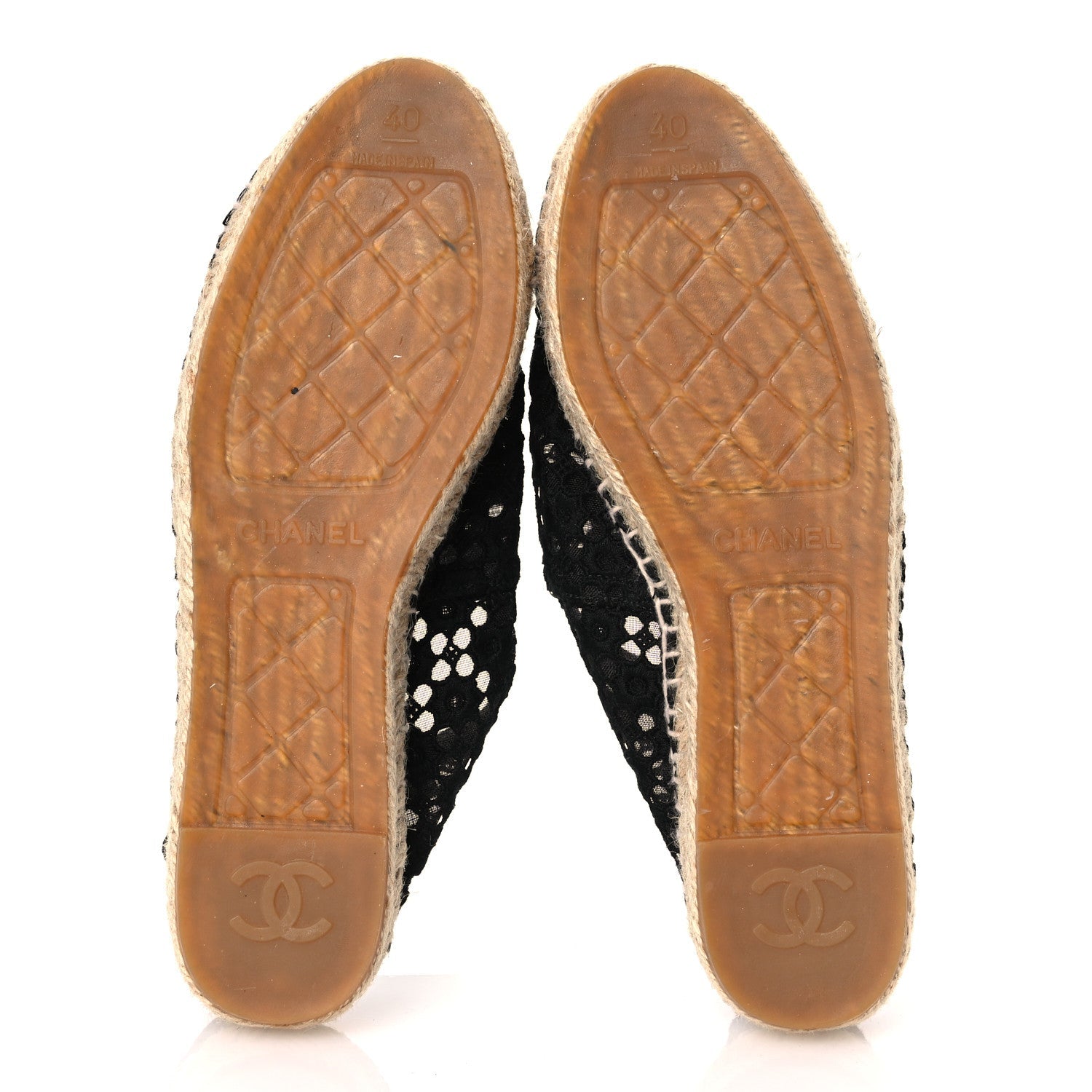 Lace Patent CC Espadrilles 40 Black