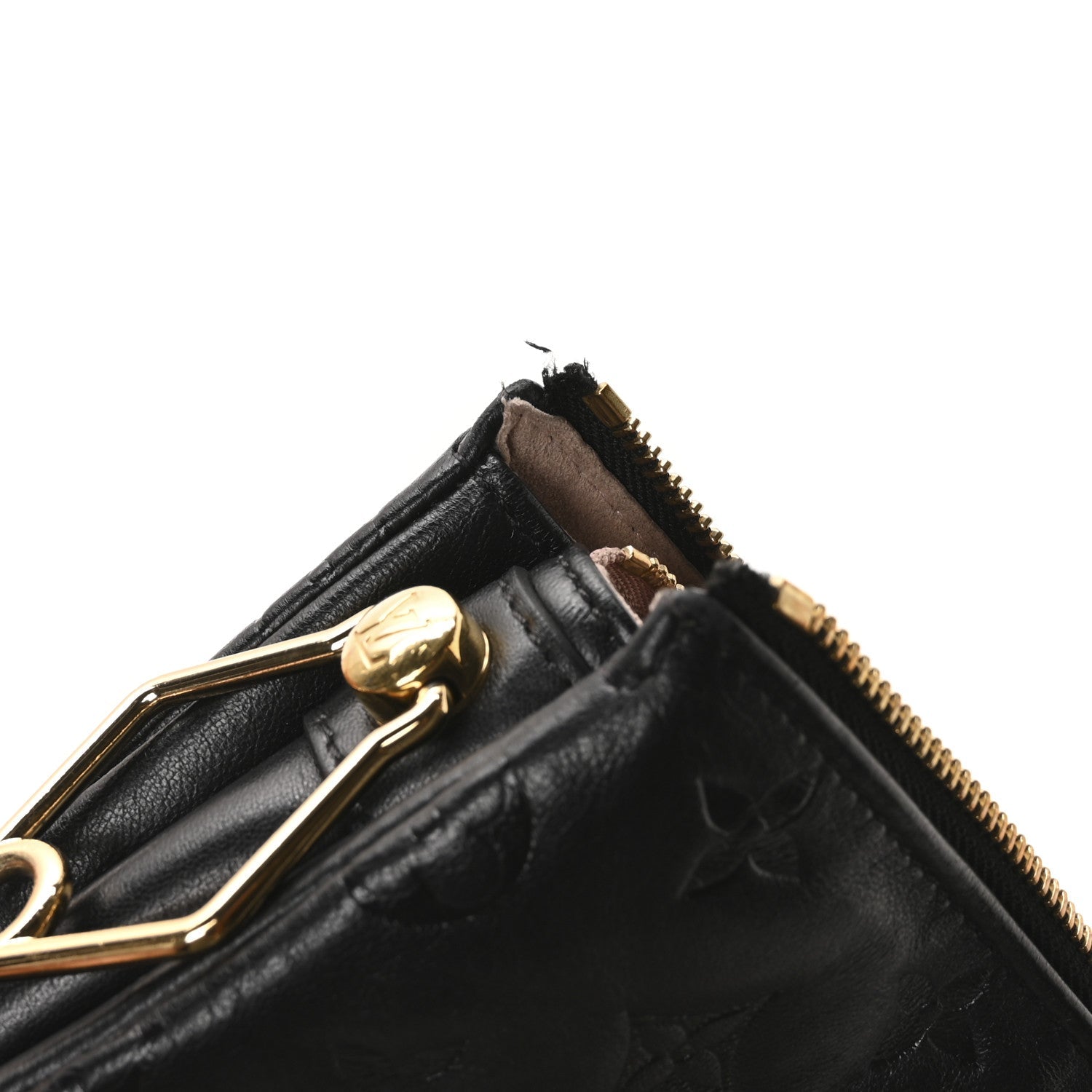Lambskin Embossed Monogram Coussin PM Black