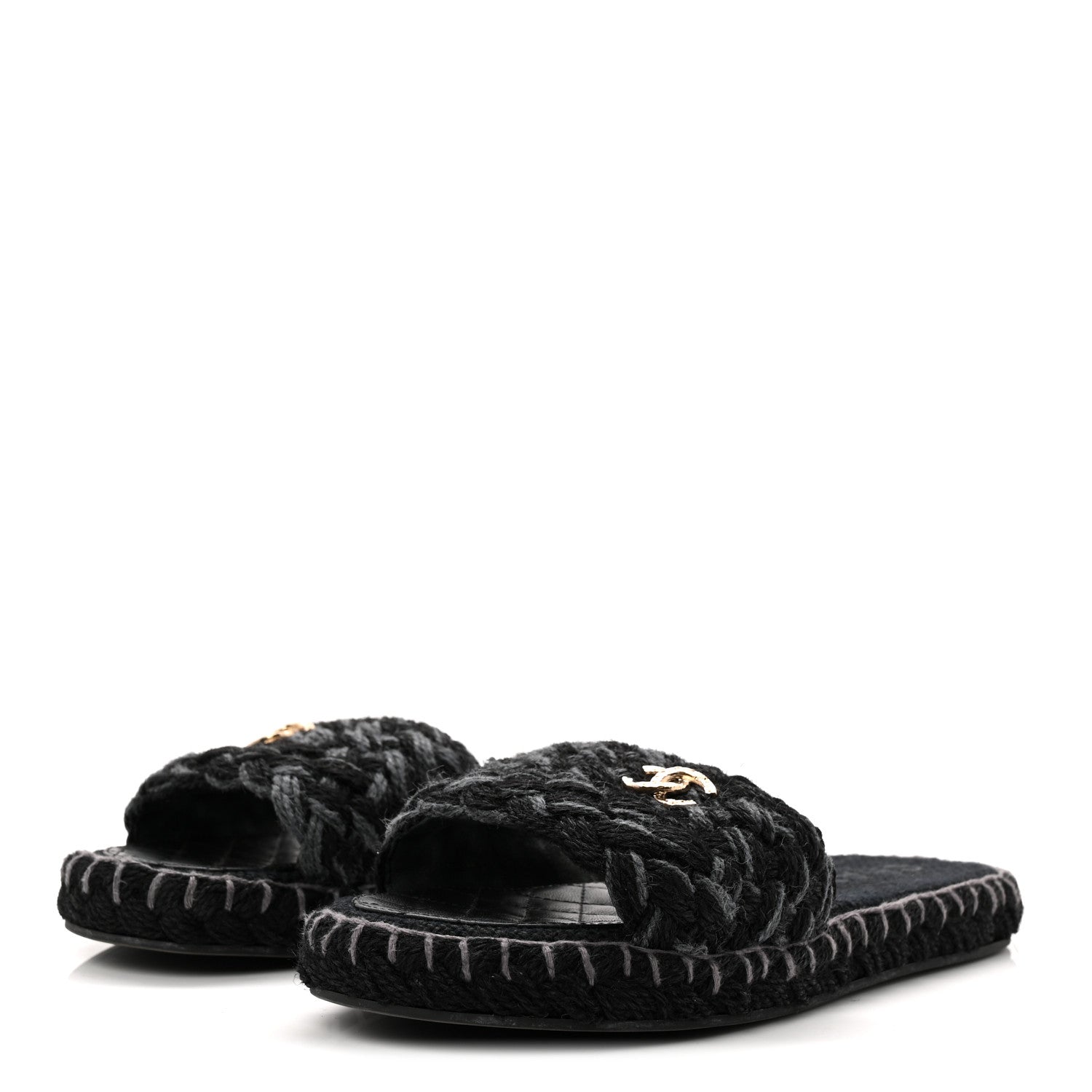 Cord Braided CC Mules 41 Black