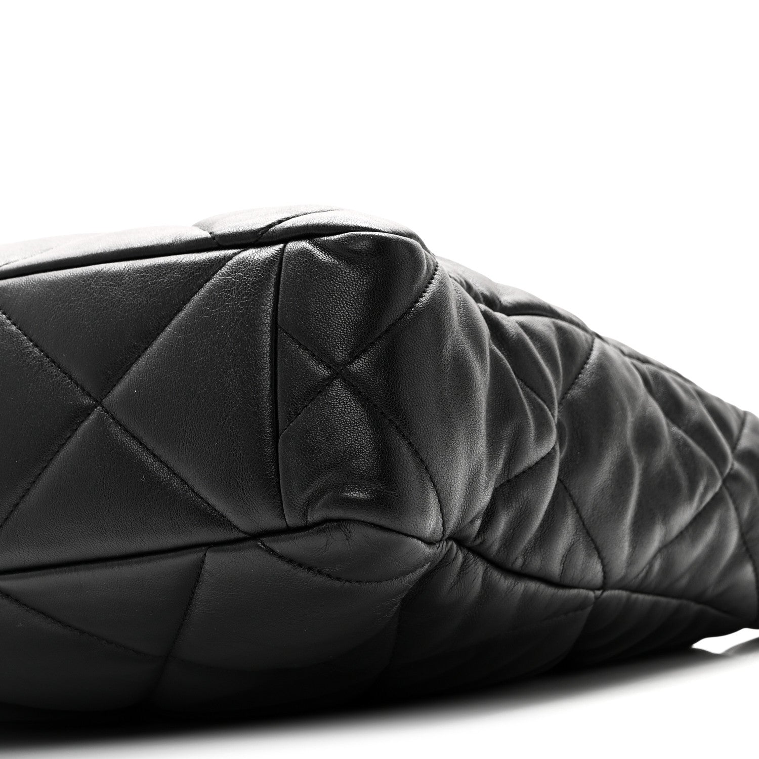 Lambskin Quilted Chanel 19 Shopping Bag Black
