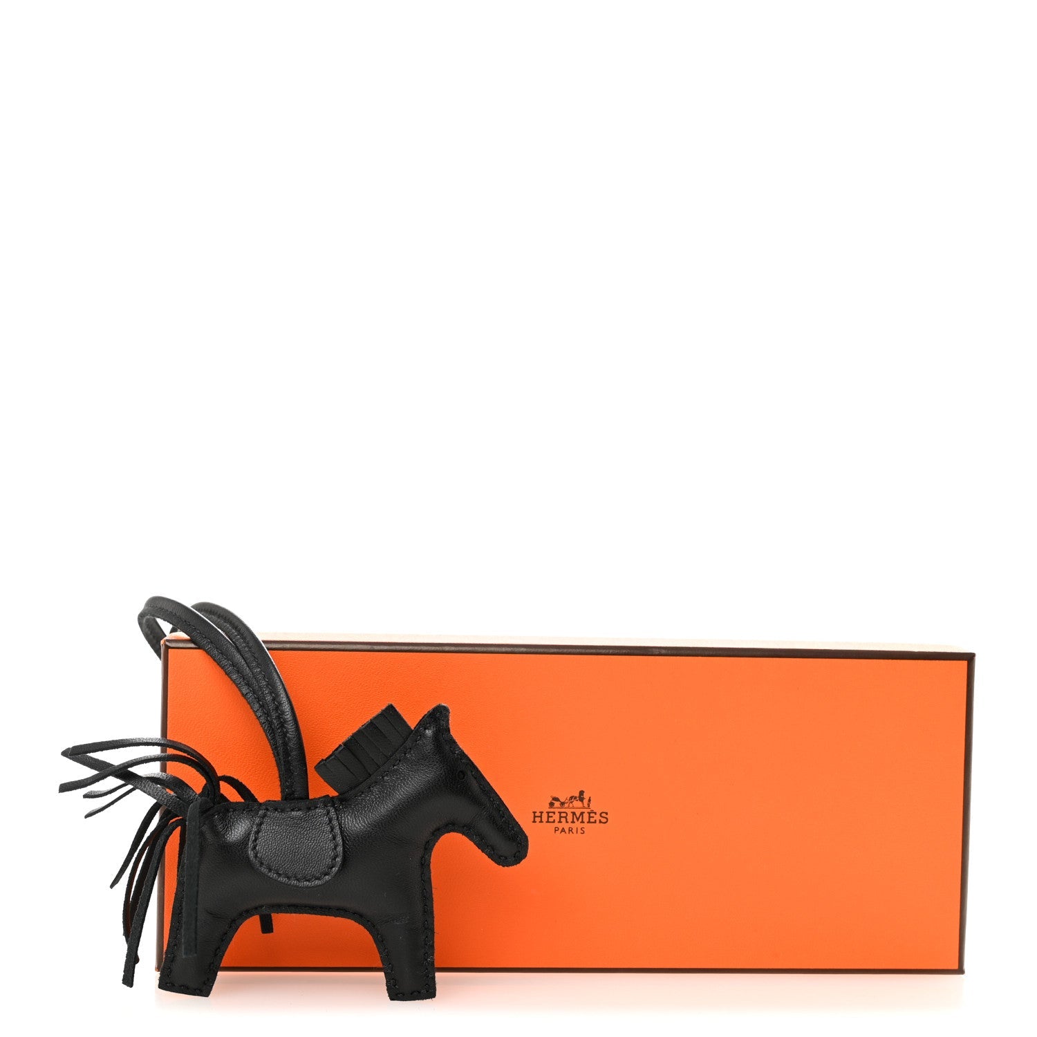 Milo Lambskin Grigri Rodeo Horse Bag Charm PM So Black