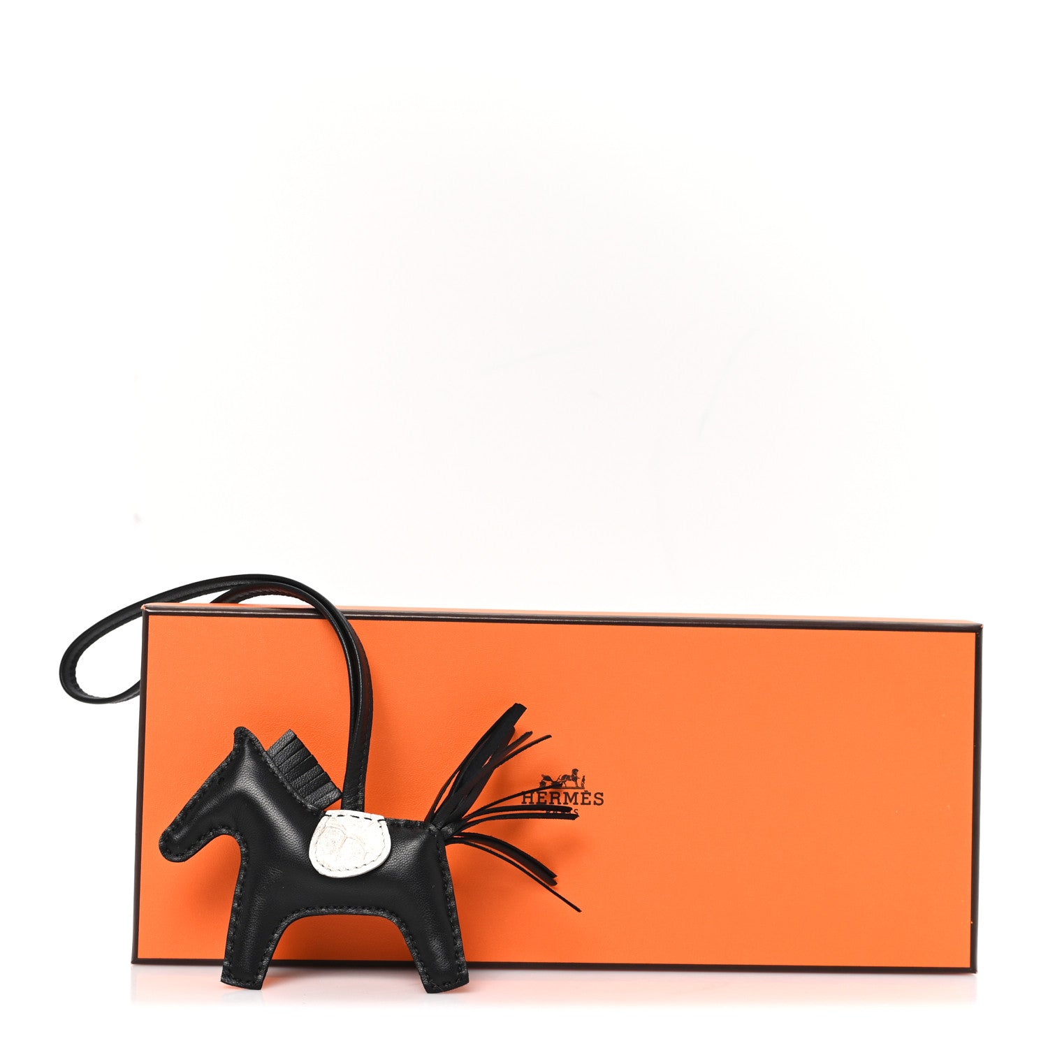 Milo Lambskin Matte Niloticus Crocodile Himalaya Touch Grigri Rodeo Horse Bag Charm PM Black White