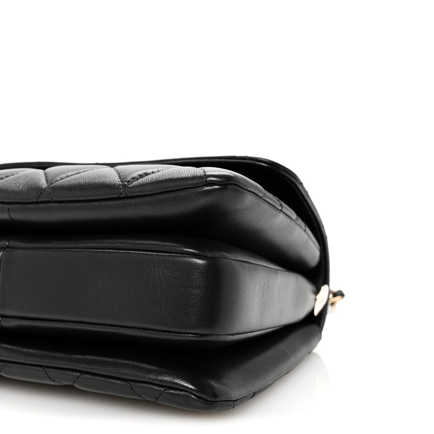 Lambskin Quilted Small Trendy CC Chain Dual Handle Flap Bag Black