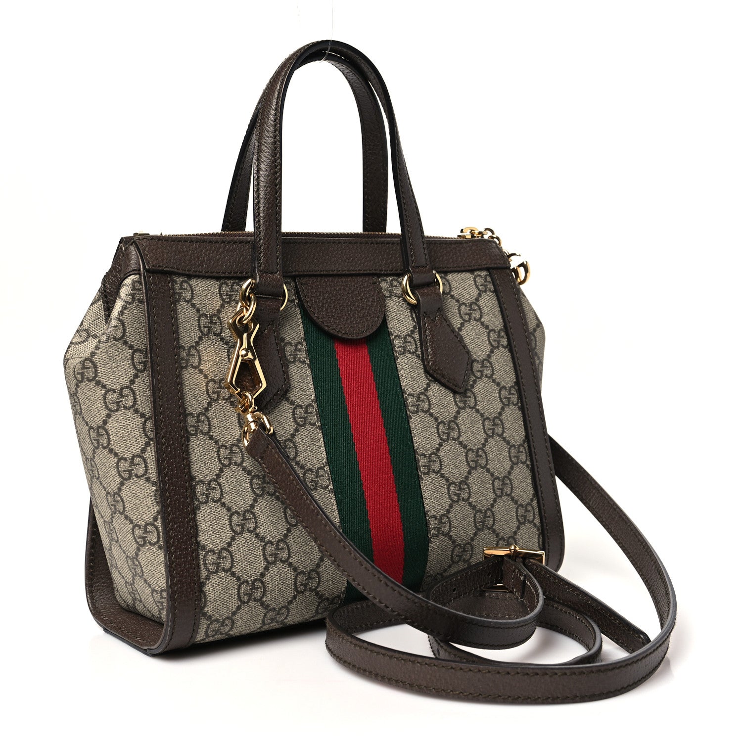GG Supreme Monogram Small Ophidia Tote Bag Brown