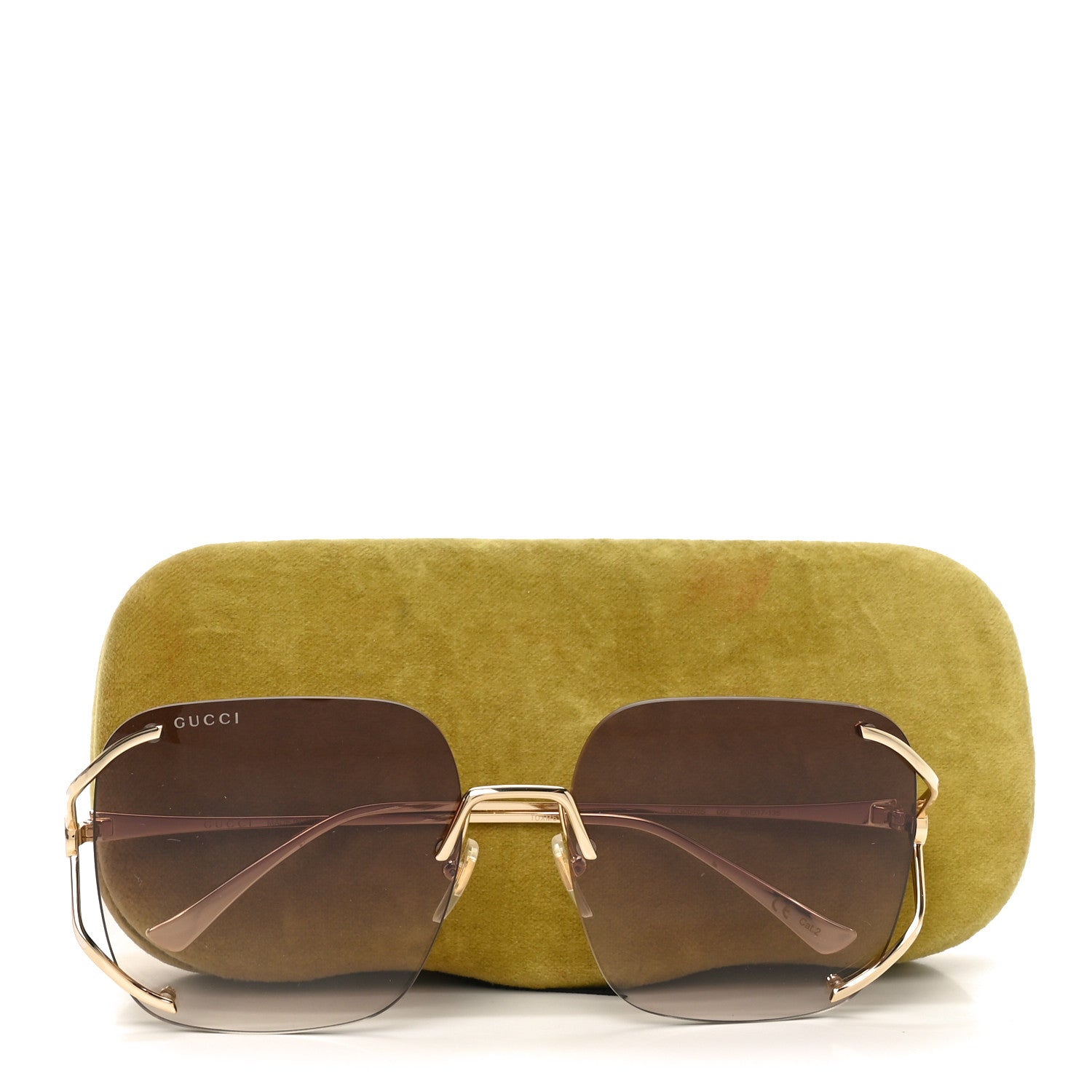 Metal Oversized Sunglasses GG0646S Gold Brown