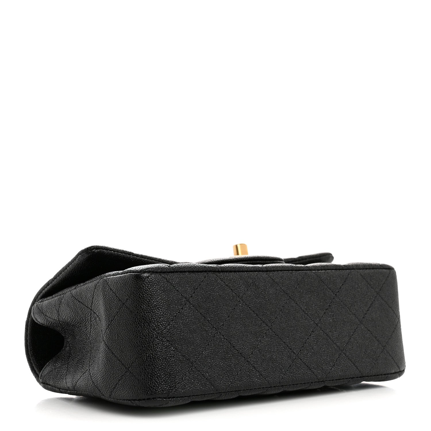 Caviar Quilted Mini Top Handle Rectangular Flap Black