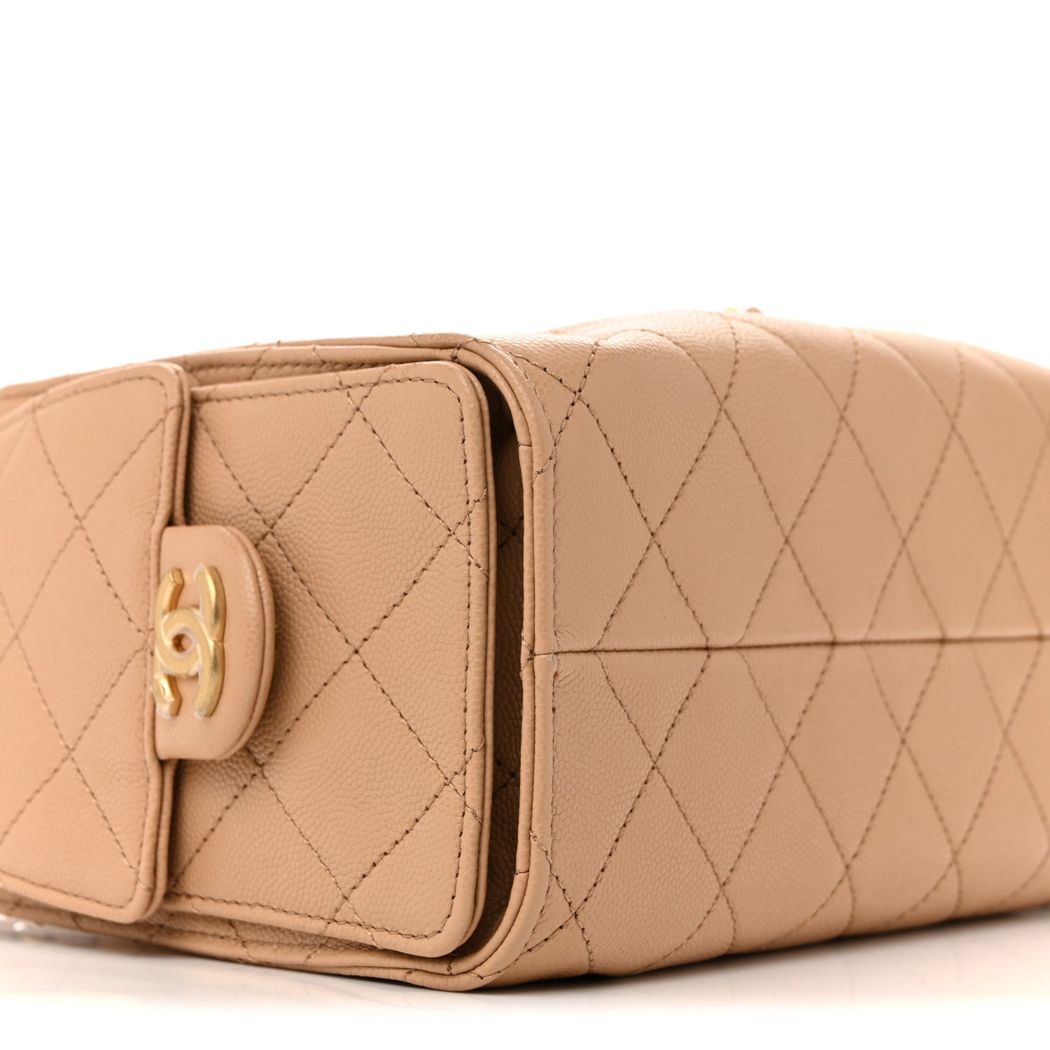 Caviar Quilted Mini Chanel 25 Handbag Beige