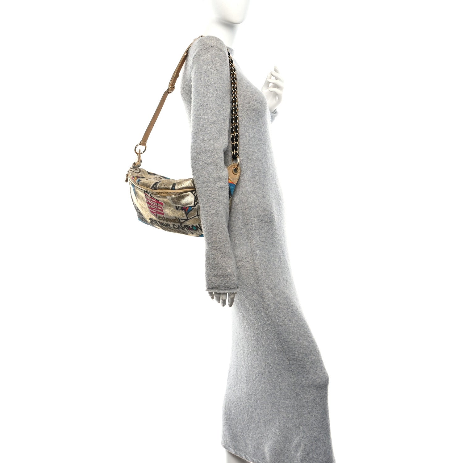 Graffiti Printed Canvas Street Spirit Waist Belt Bag Multicolor