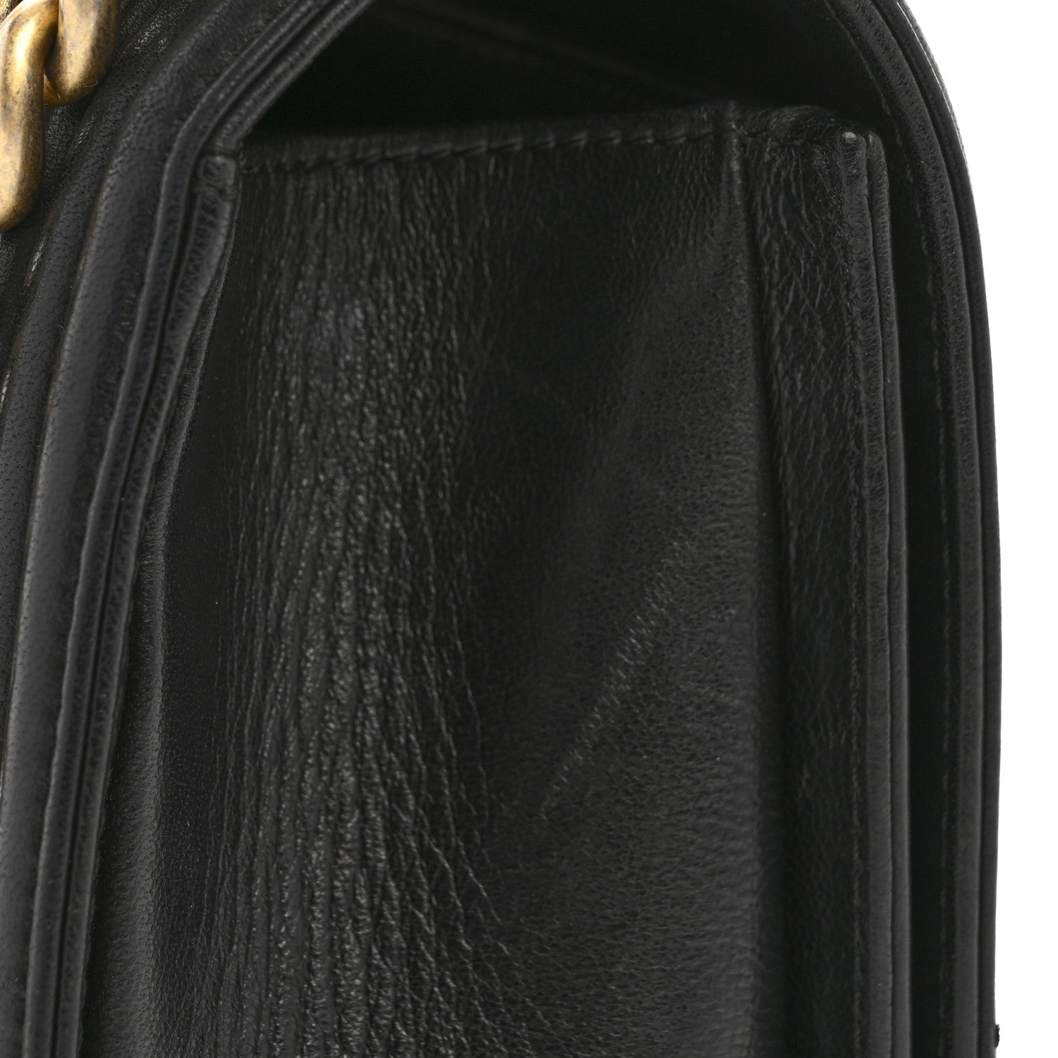 Lambskin Quilted Medium Boy Flap Black