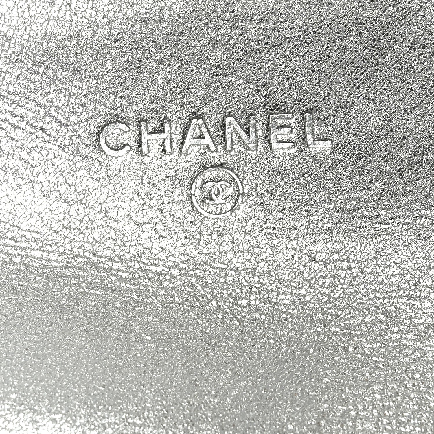 Metallic Lambskin Quilted Flap Card Holder Wallet Silver