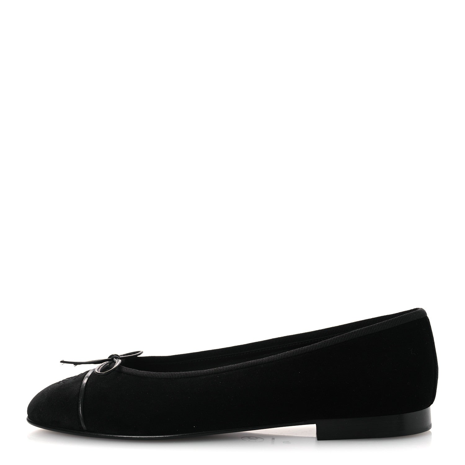 Velvet Cap Toe Ballerina Flats 40 Black