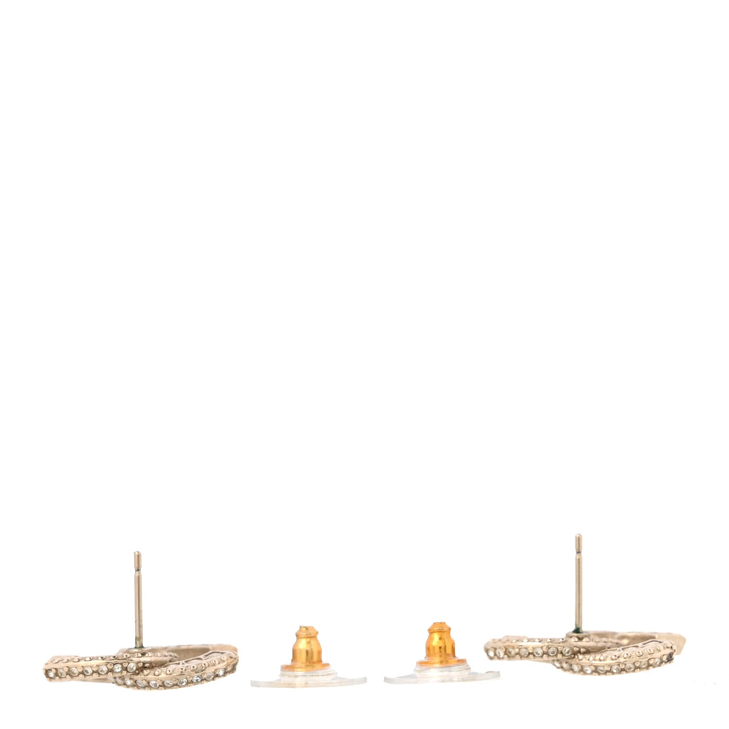 Crystal Timeless CC Earrings Light Gold