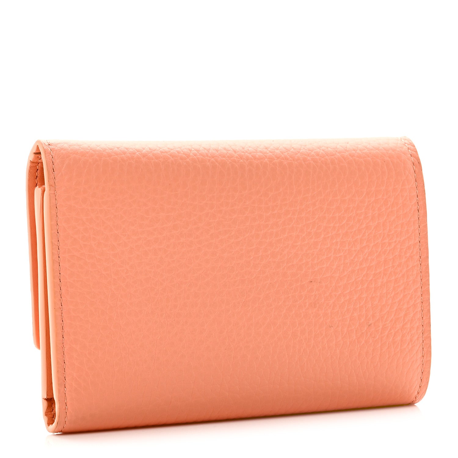 Taurillon Capucines Compact Maxi Wallet Apricot Orange