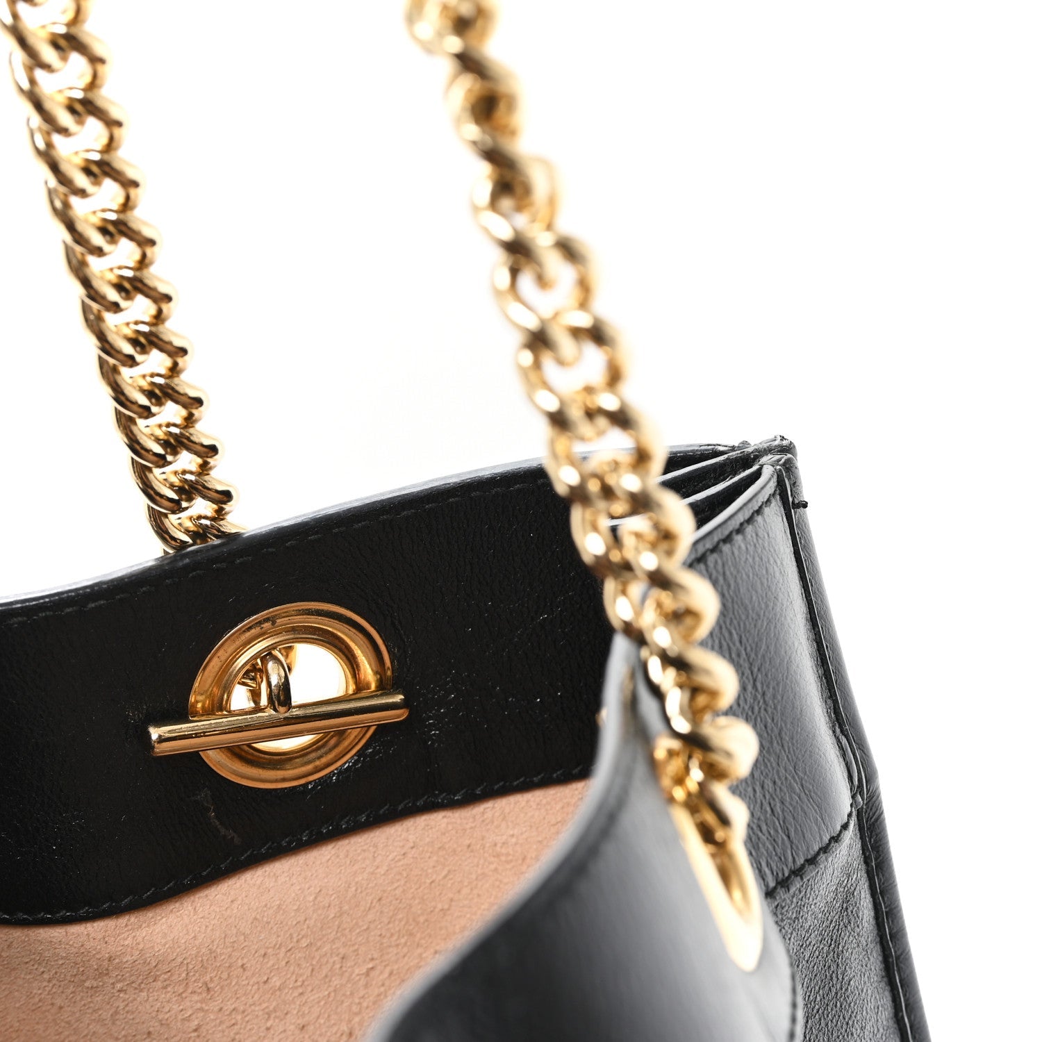 Calfskin Large Rajah Chain Tote Black