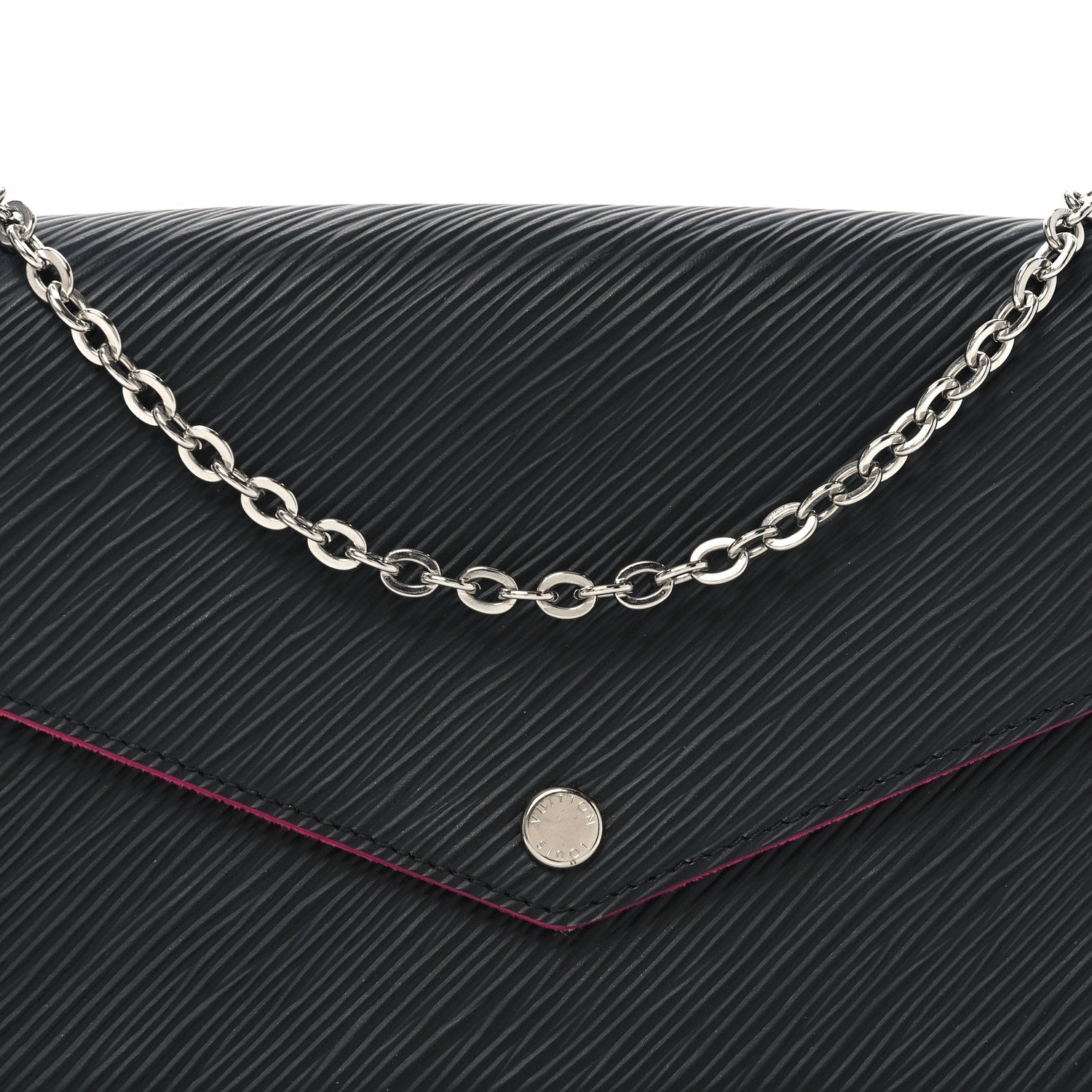 Epi Pochette Felicie Black Hot Pink