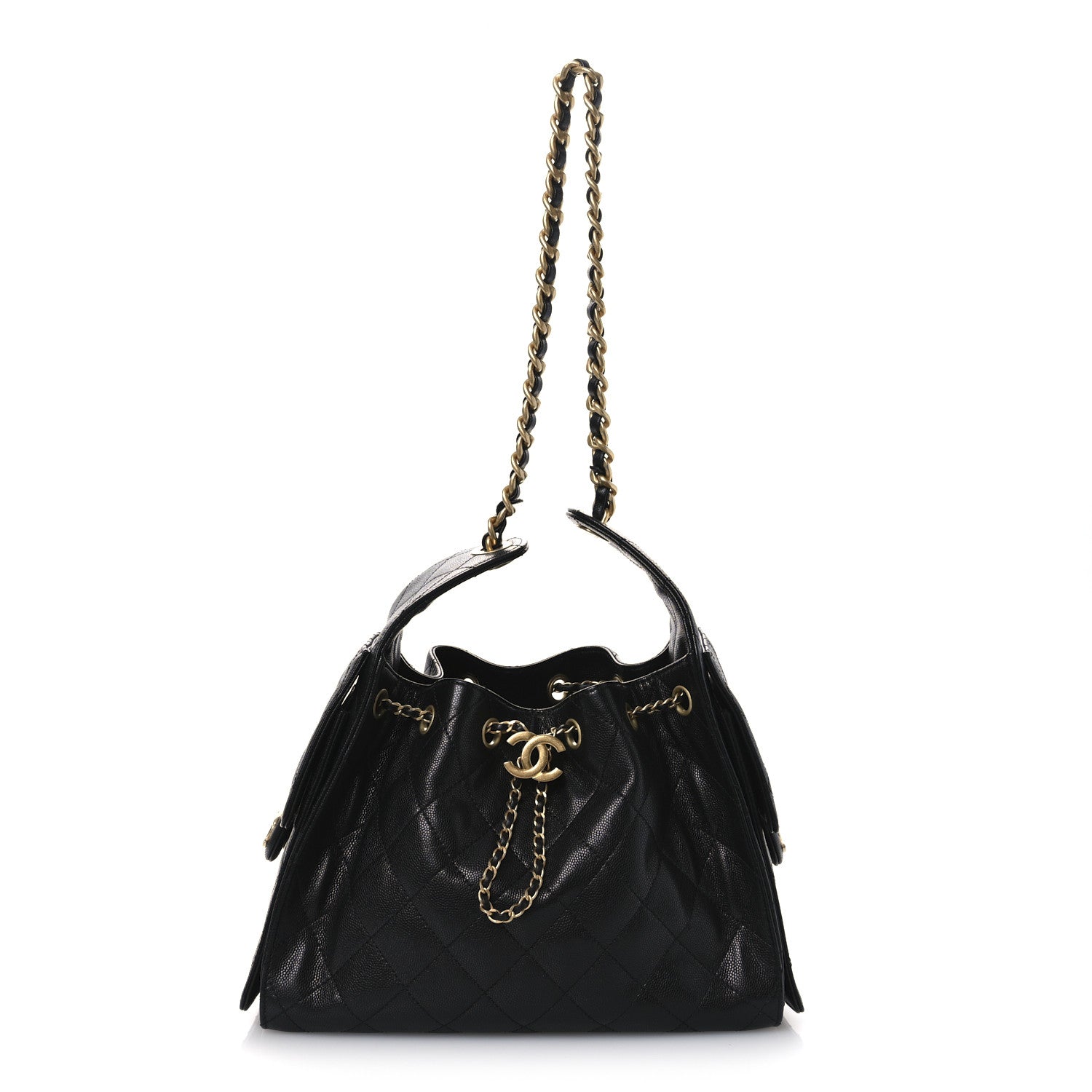 Caviar Quilted Small Chanel 25 Handbag Black