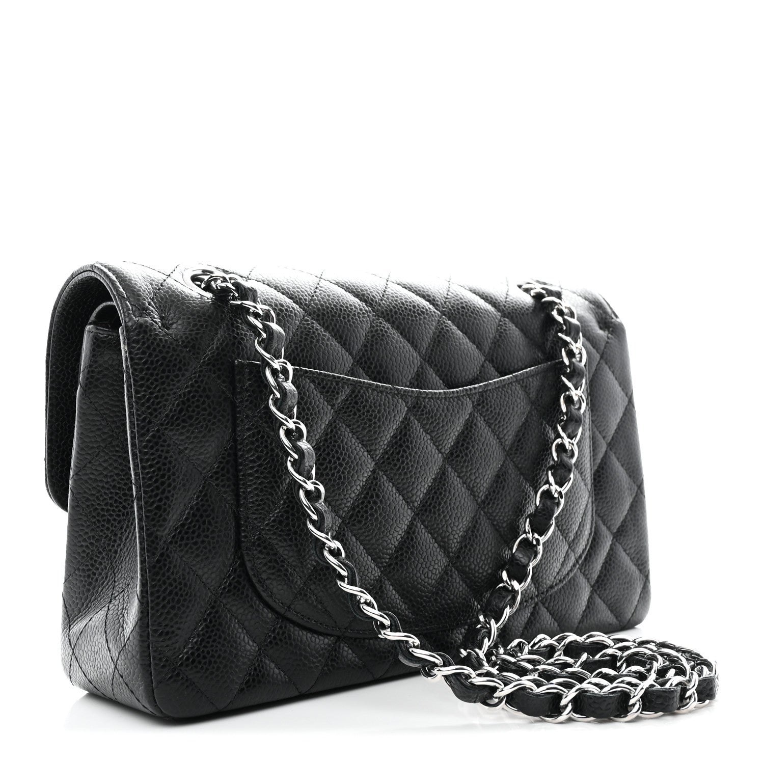 Caviar Quilted Small Double Flap Black