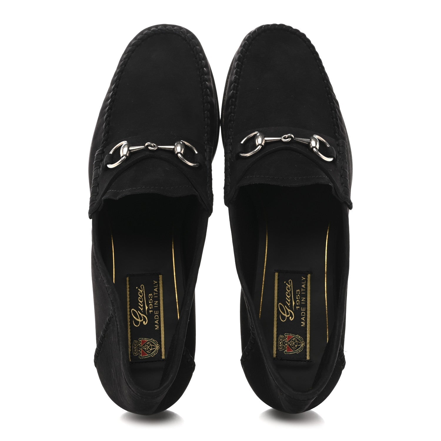 Suede Calfskin Womens 1953 Horsebit Loafers 37 Black