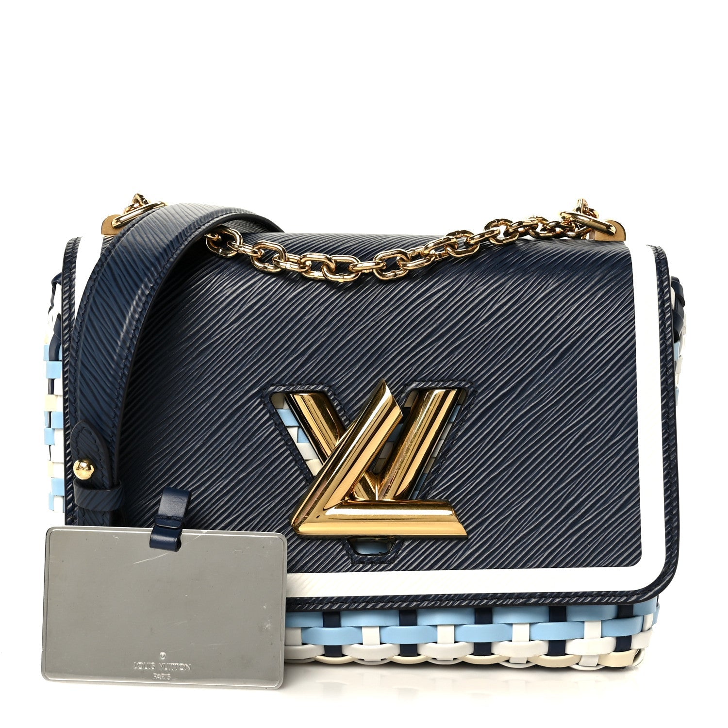 Epi Guinguette Twist Shoulder Bag MM Indigo Blue
