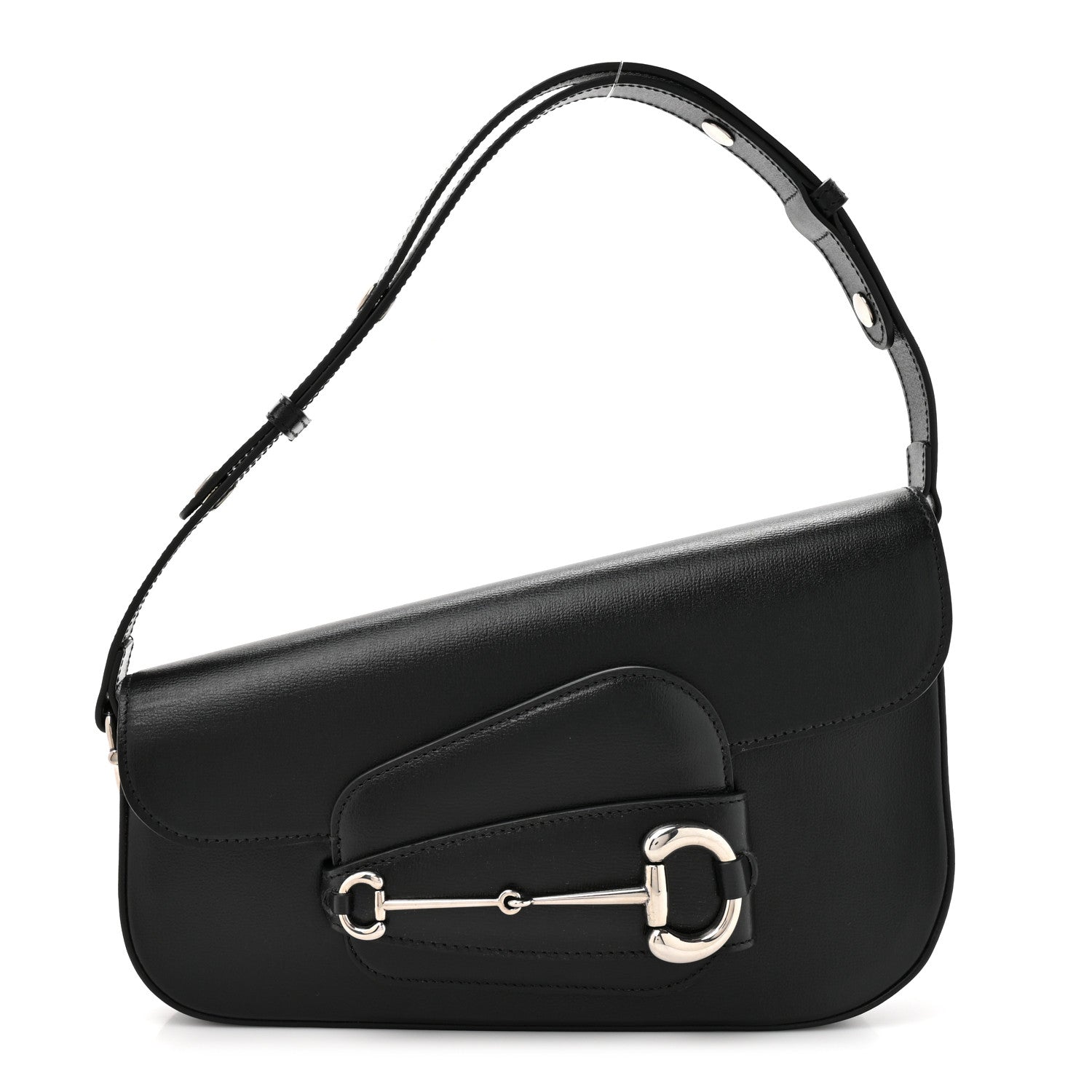 Azalea Calfskin Small Horsebit 1955 Asymmetric Shoulder Bag Black