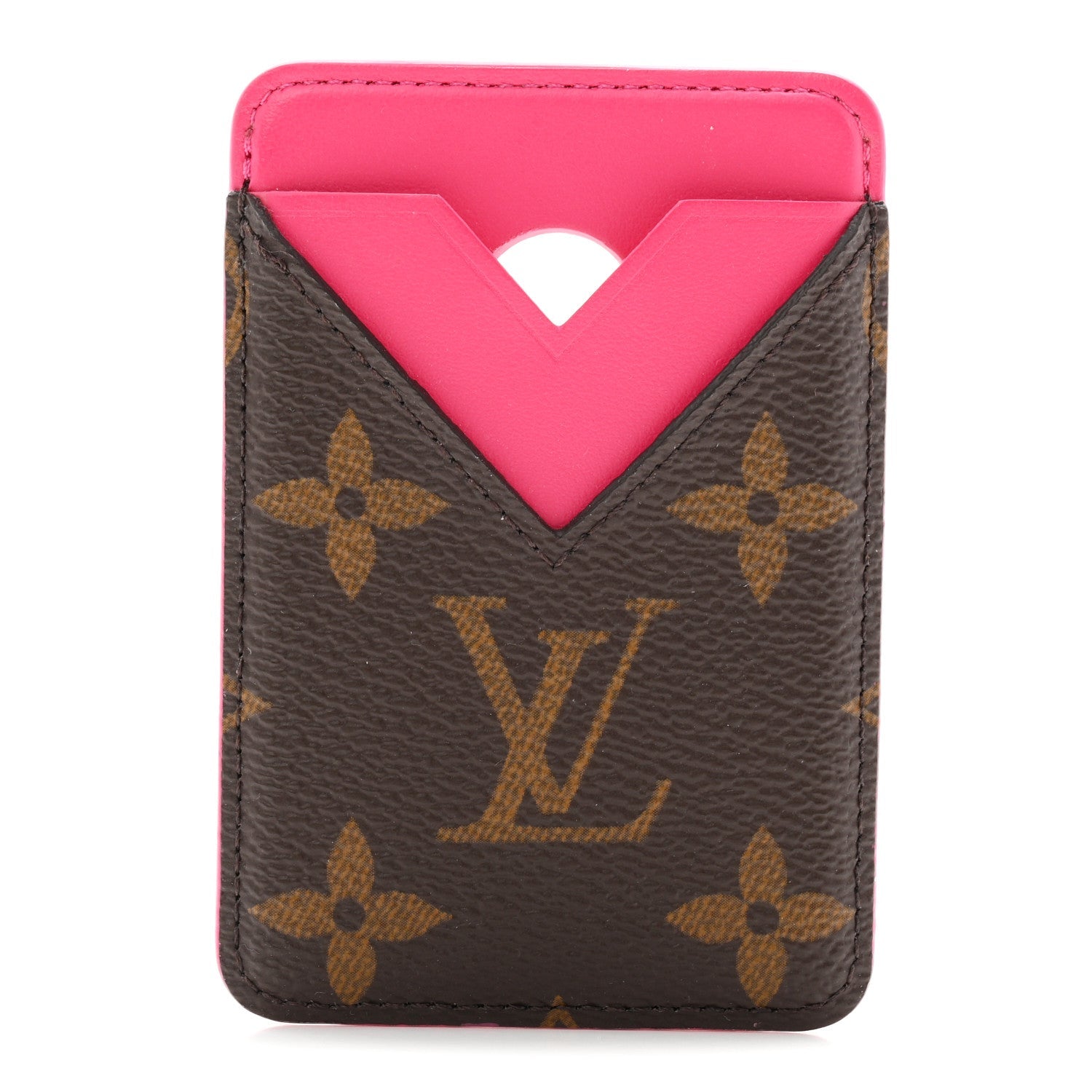 Monogram Macassar Magnetic Card Holder Pondichery Pink