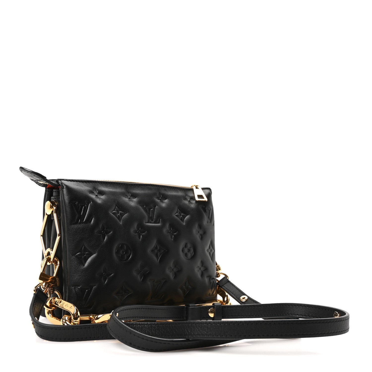 Lambskin Embossed Monogram Coussin BB Black