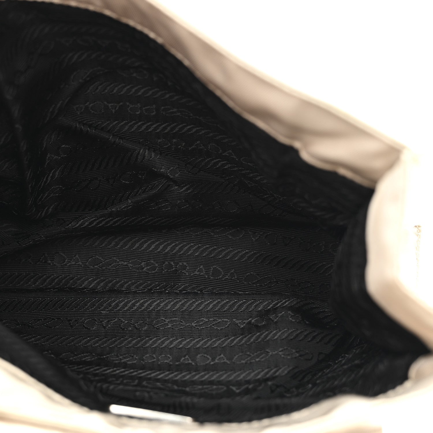 Satin Logo Clutch Sabbia