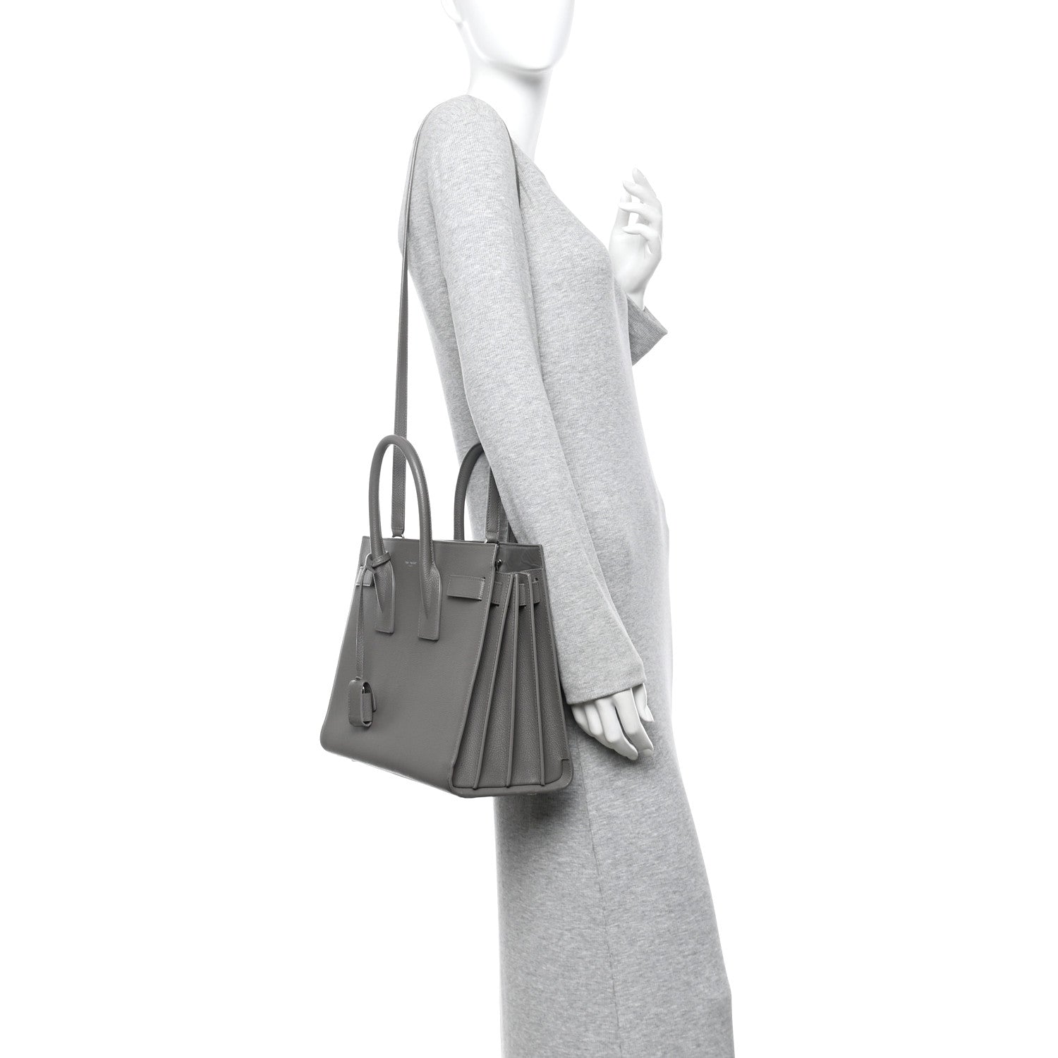 Grained Calfskin Small Sac De Jour Fog