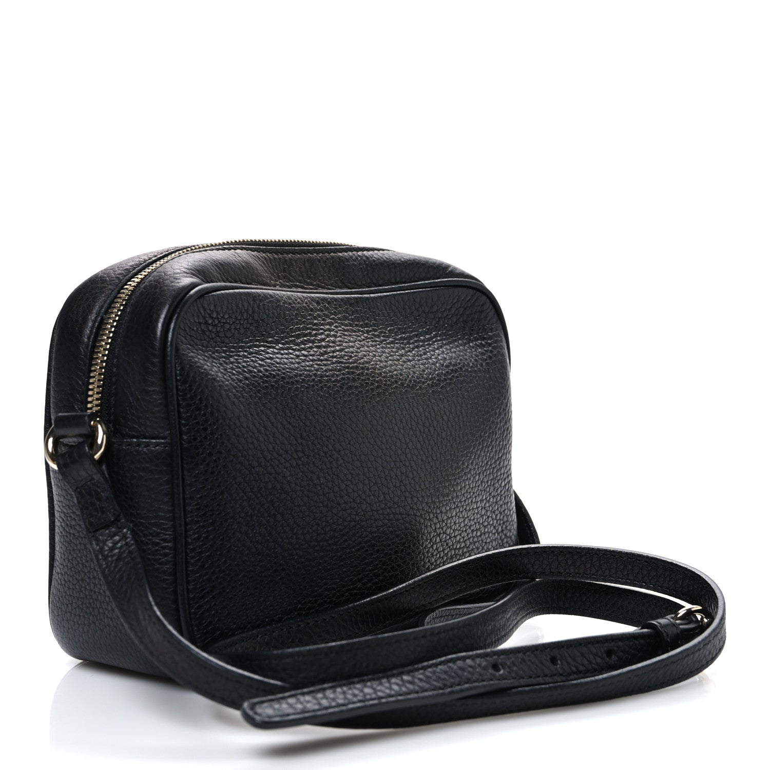 Pebbled Calfskin Small Soho Disco Bag Black