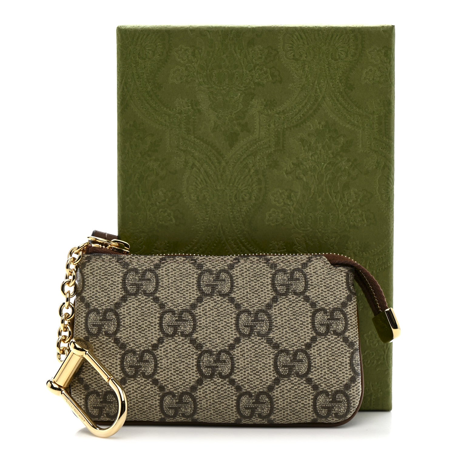 GG Supreme Monogram Key Case Beige Ebony Cuir