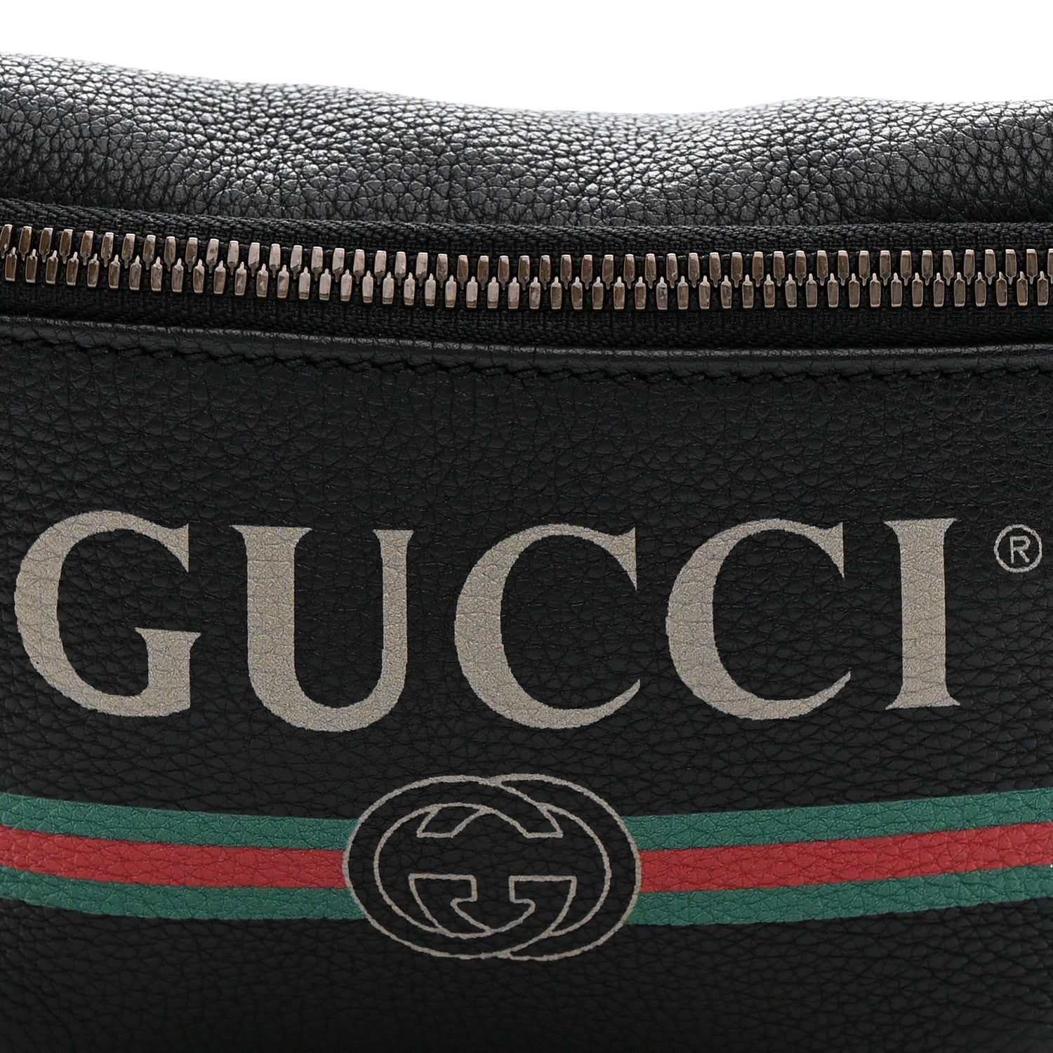 Grained Calfskin Small Logo Belt Bag Black