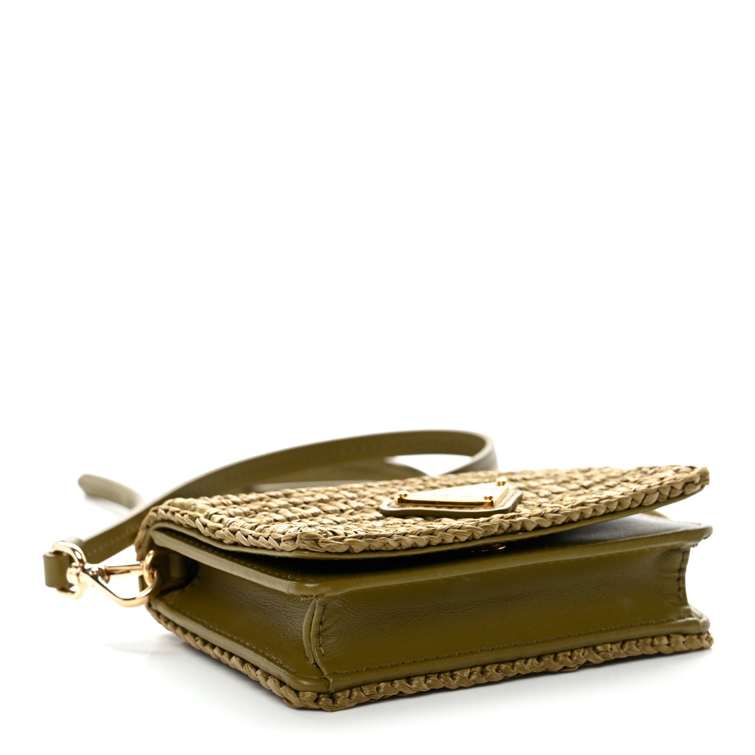 Raffia Effect Crochet Metal Triangle Logo Card Holder Oliva