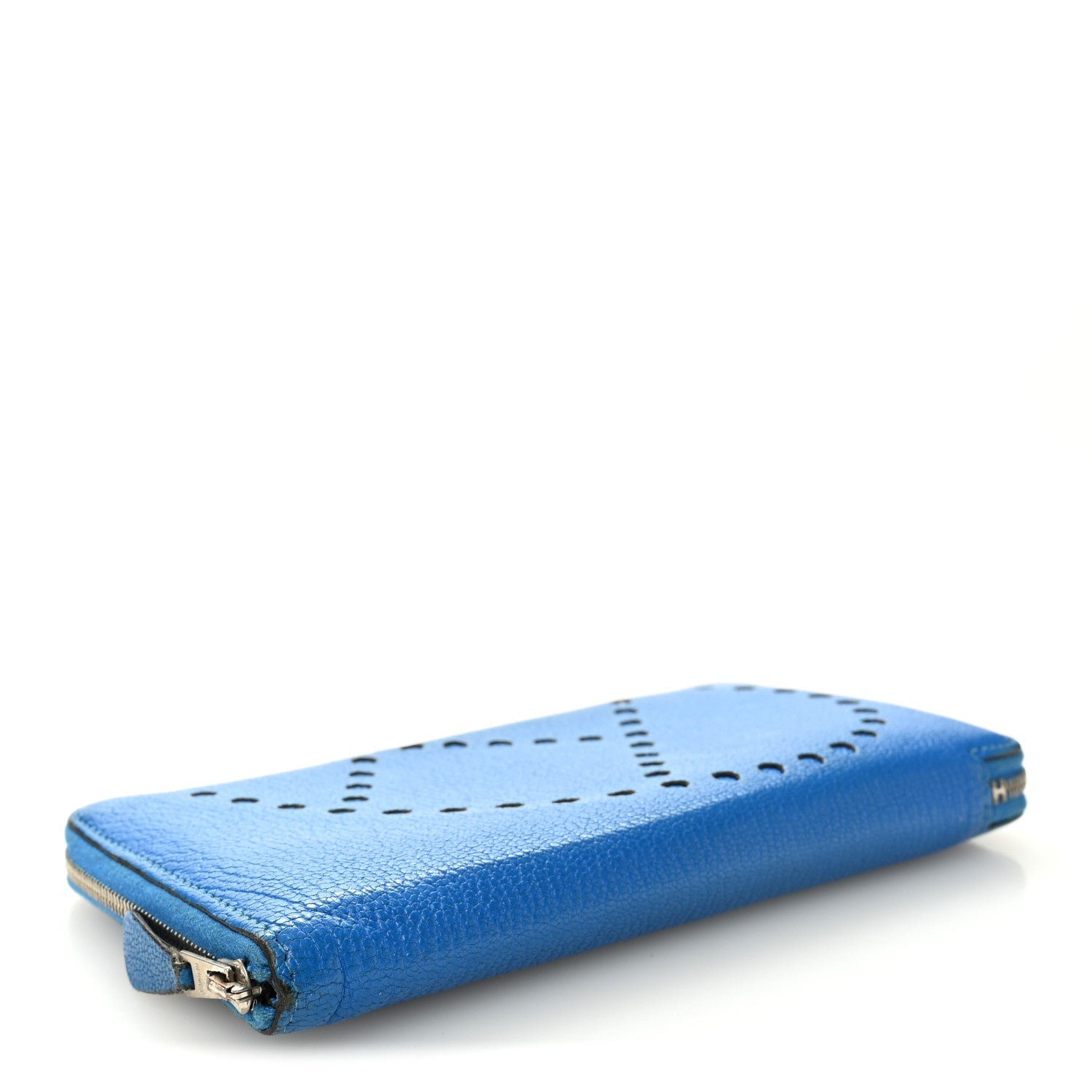 Chevre Mysore Evelyne Long Wallet Bleu Hydra