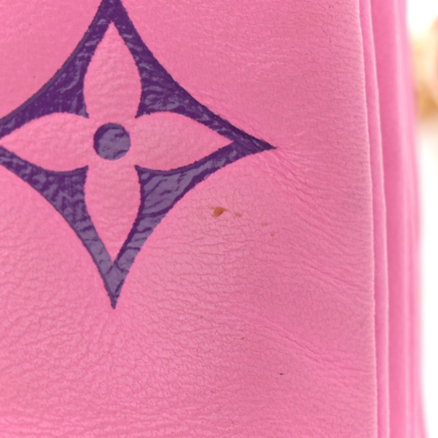 Lambskin Embossed Monogram Vuittamins Pochette Coussin Rose Violet