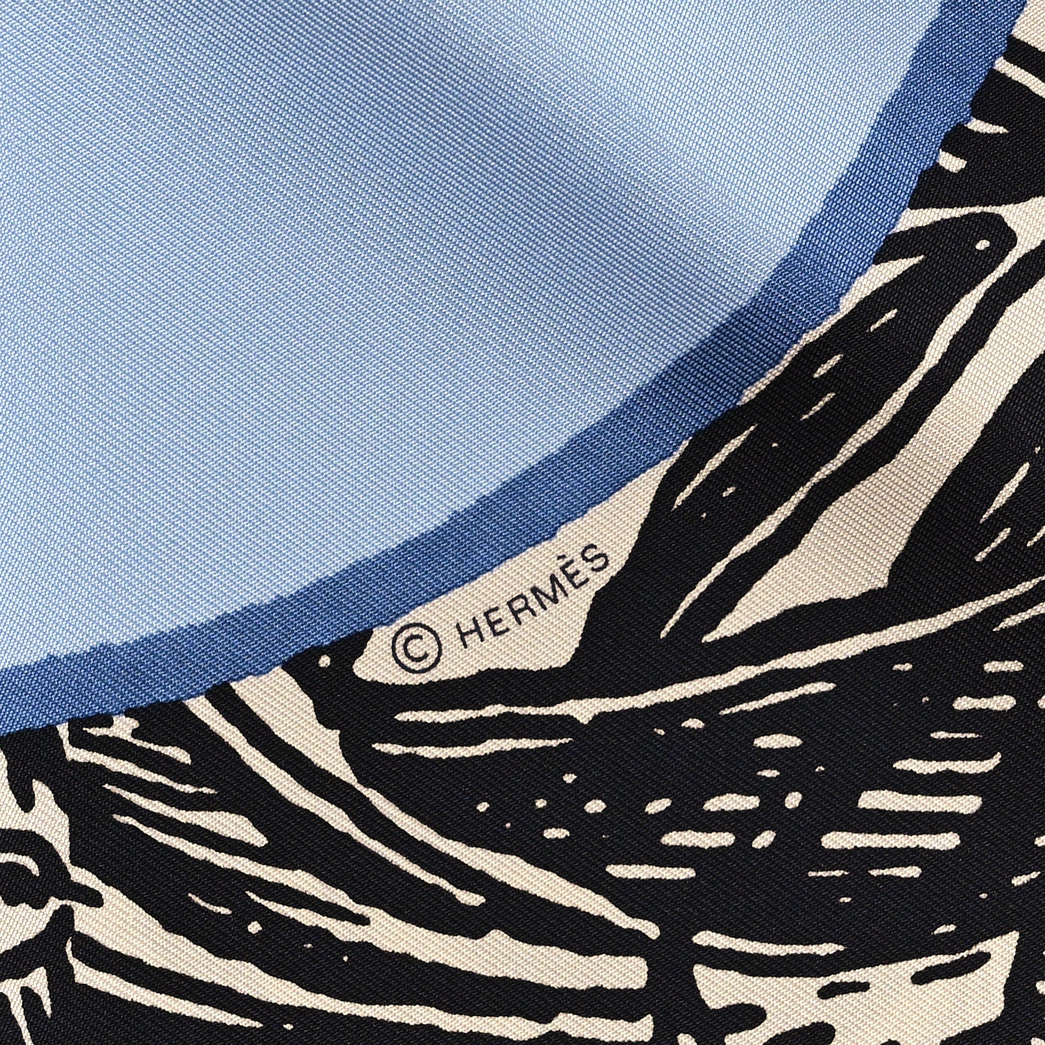 Silk Cavalier En Formes Scarf 90 Bleu Ciel Rouge Multicolor