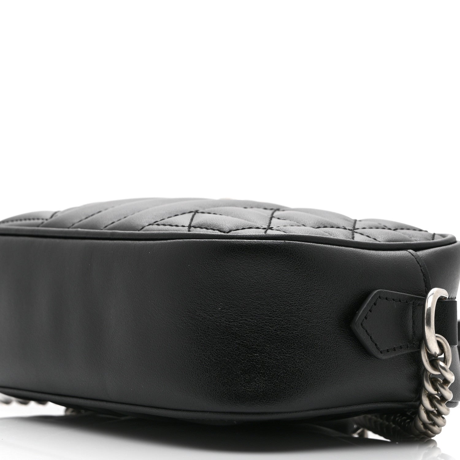 Calfskin Matelasse Aria Mini GG Marmont Chain Shoulder Bag Black