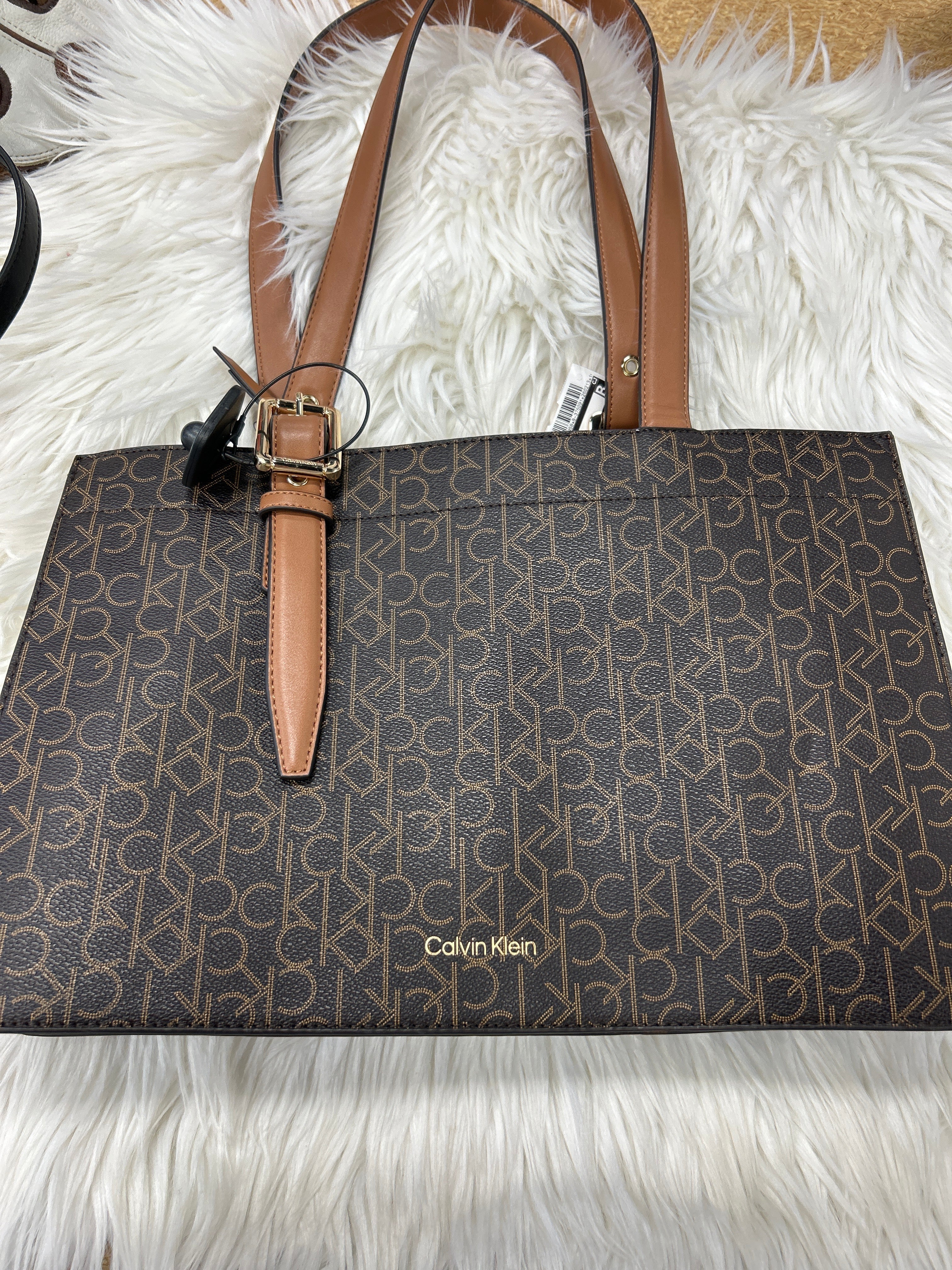 Handbag By Calvin Klein In Brown, Size:Large