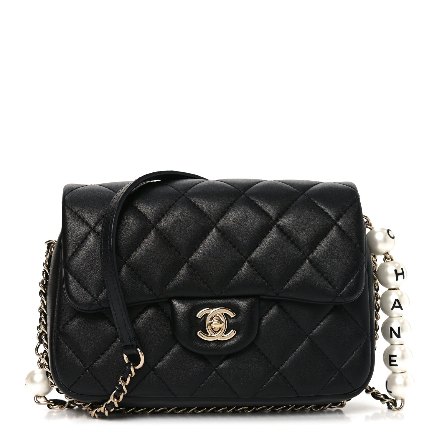 Lambskin Quilted Small My Precious Flap Black