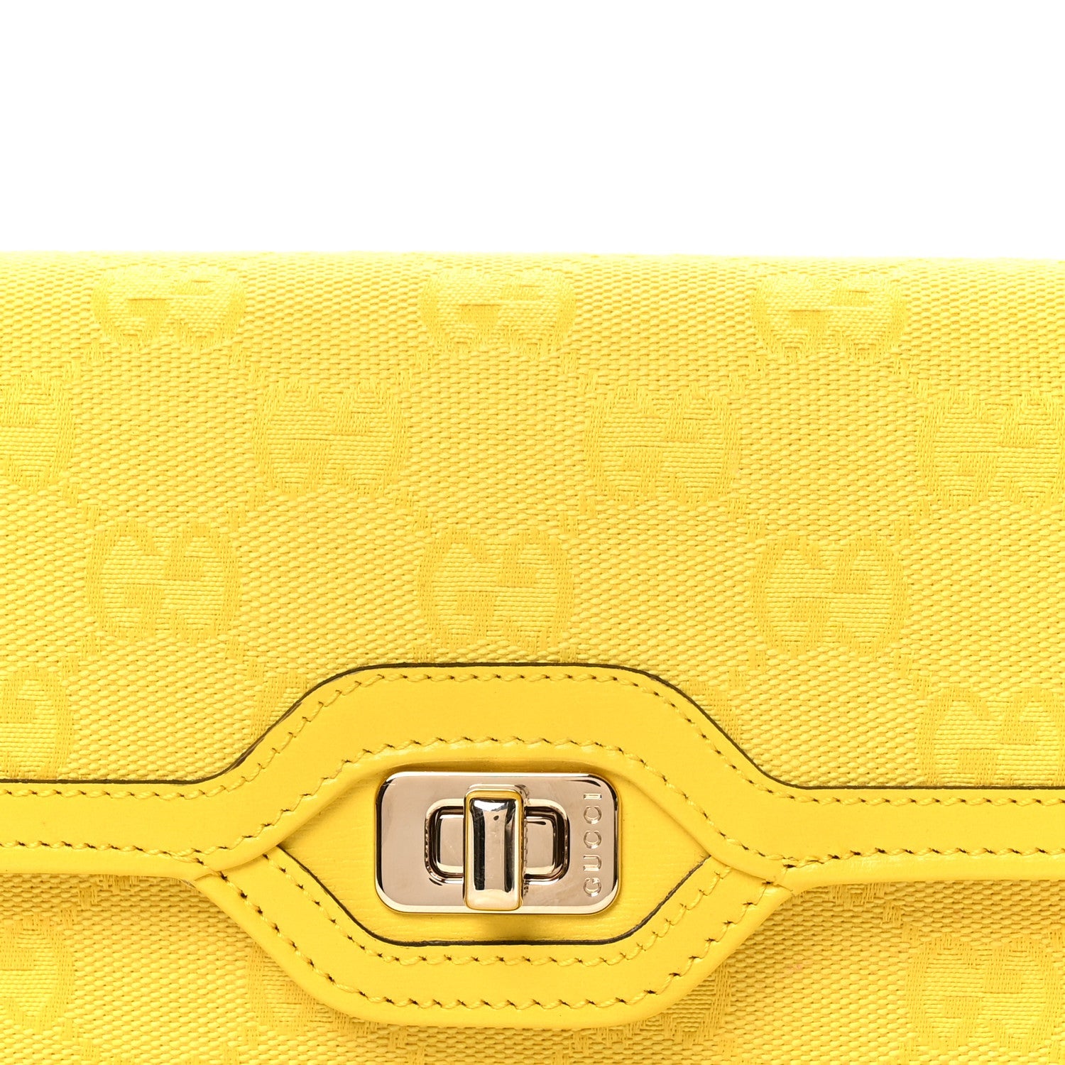 GG Monogram Scratch Lux Calfskin Mini Luce Shoulder Bag Yellow