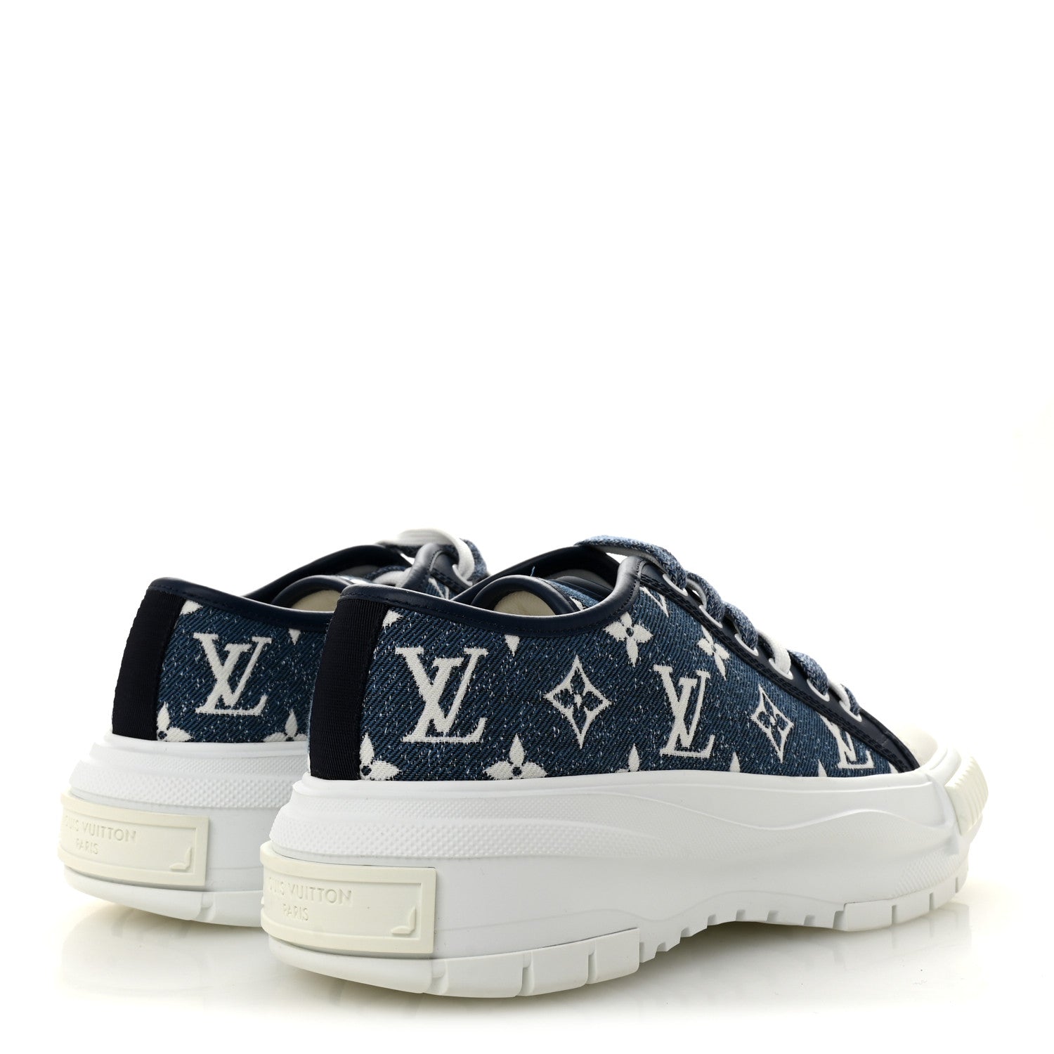 Denim Monogram Squad Sneakers 38.5 Marine