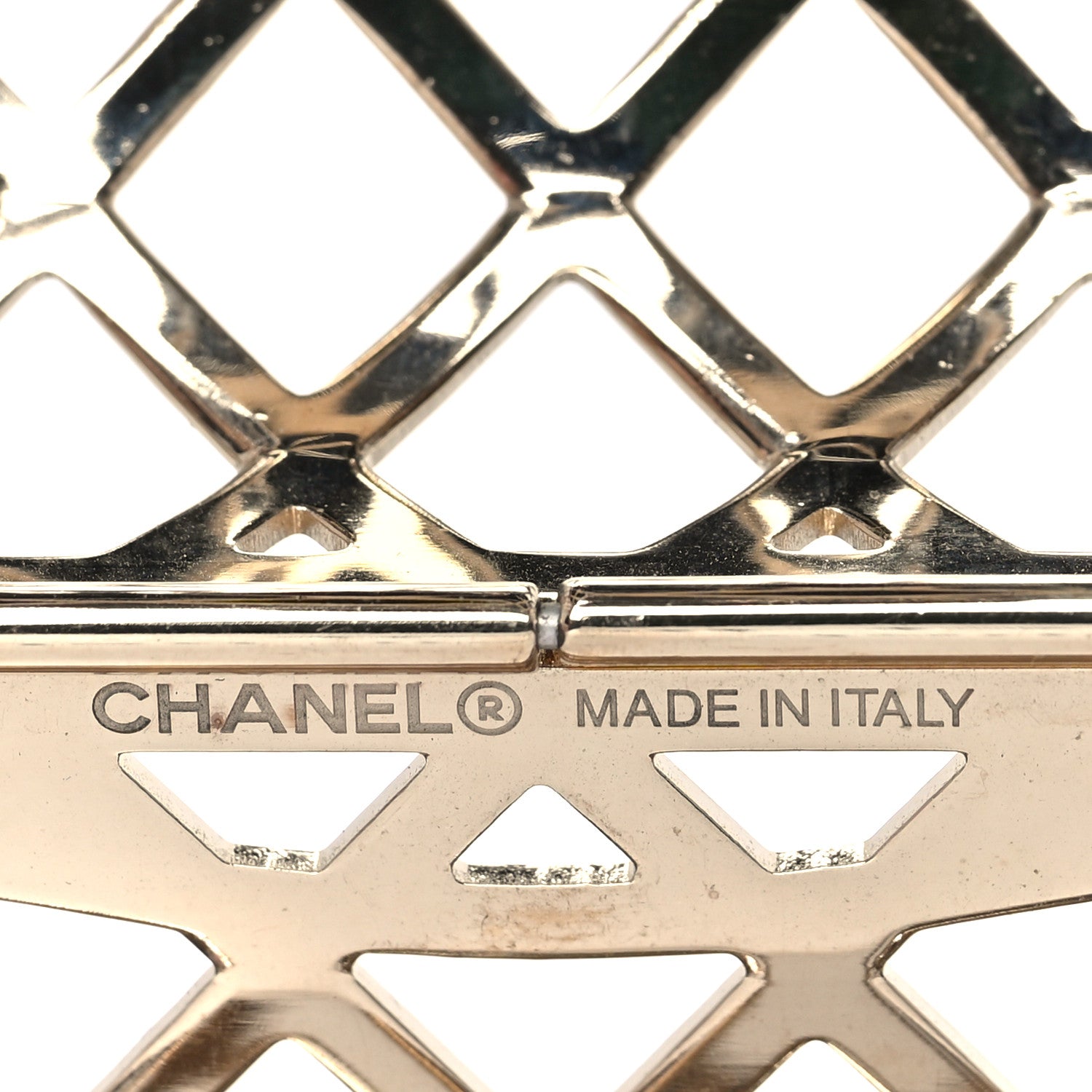 Metal Quilted Mini Rectangular Flap Gold